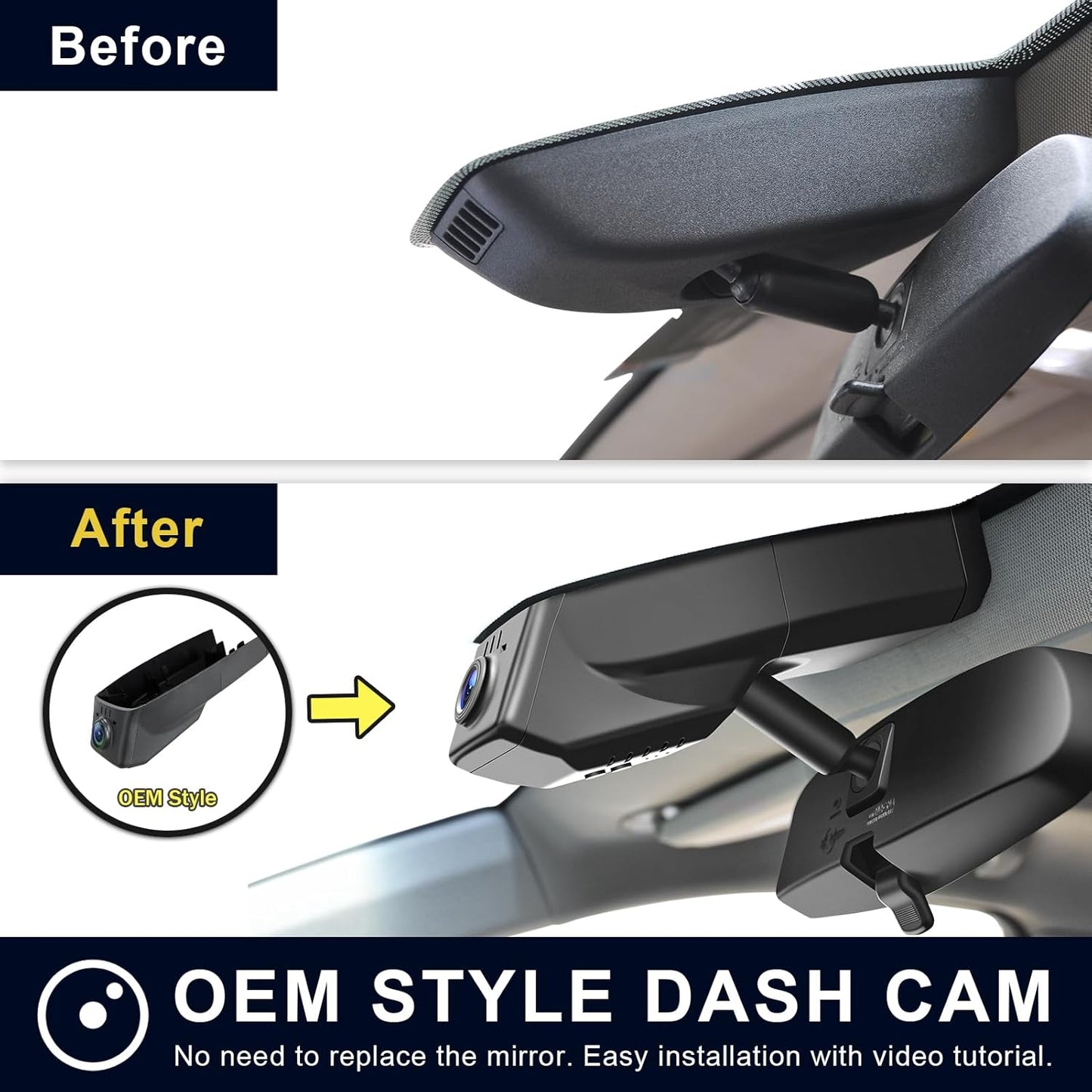 4K Dash Cam Custom fit for GMC Yukon, Yukon XL 2015 2016 2017 2018 2019 2020(Model C), Model C & Model D Have Same Models Years but Vehicle Sensor Cover are Different