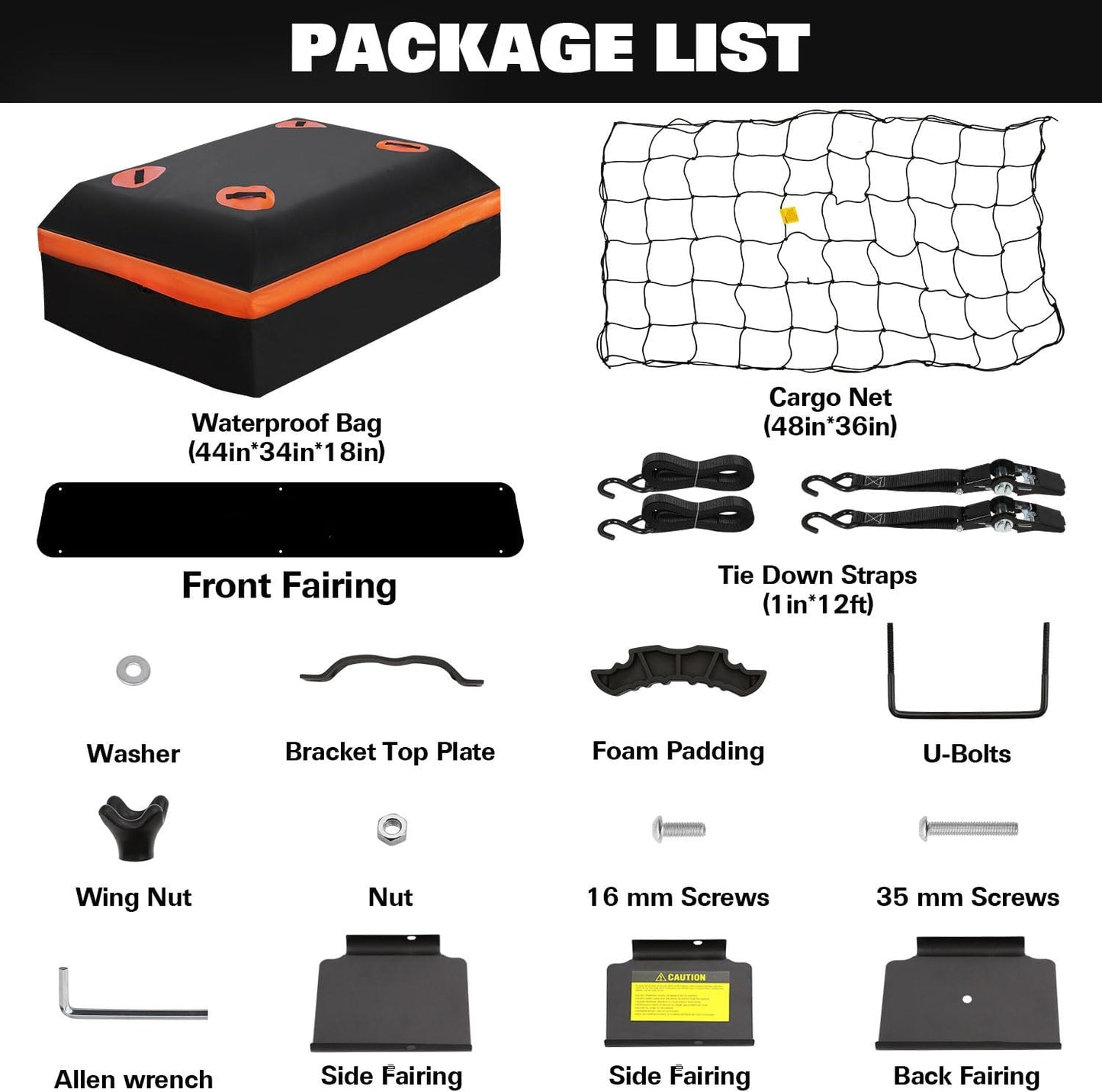 WEIZE Roof Rack Carrier Basket Universal Rooftop 54" x 34" x 6" + Waterproof Bag, Cargo Net with Attachment Hooks, Ratchet Straps for SUV, Truck