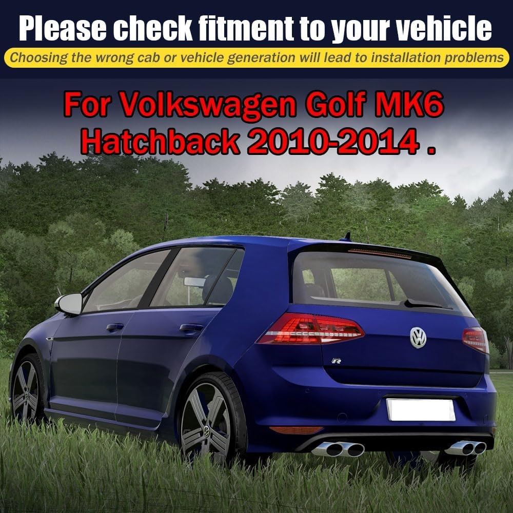 Rain Guards for Volkswagen Golf MK6 Hatchback 2010-2014, Tape-on Side Window Deflectors for Volkswagen Golf, Window Visors for Volkswagen Cars, Car Accessories 4 Rain Guards ＆ 2 Car Coasters