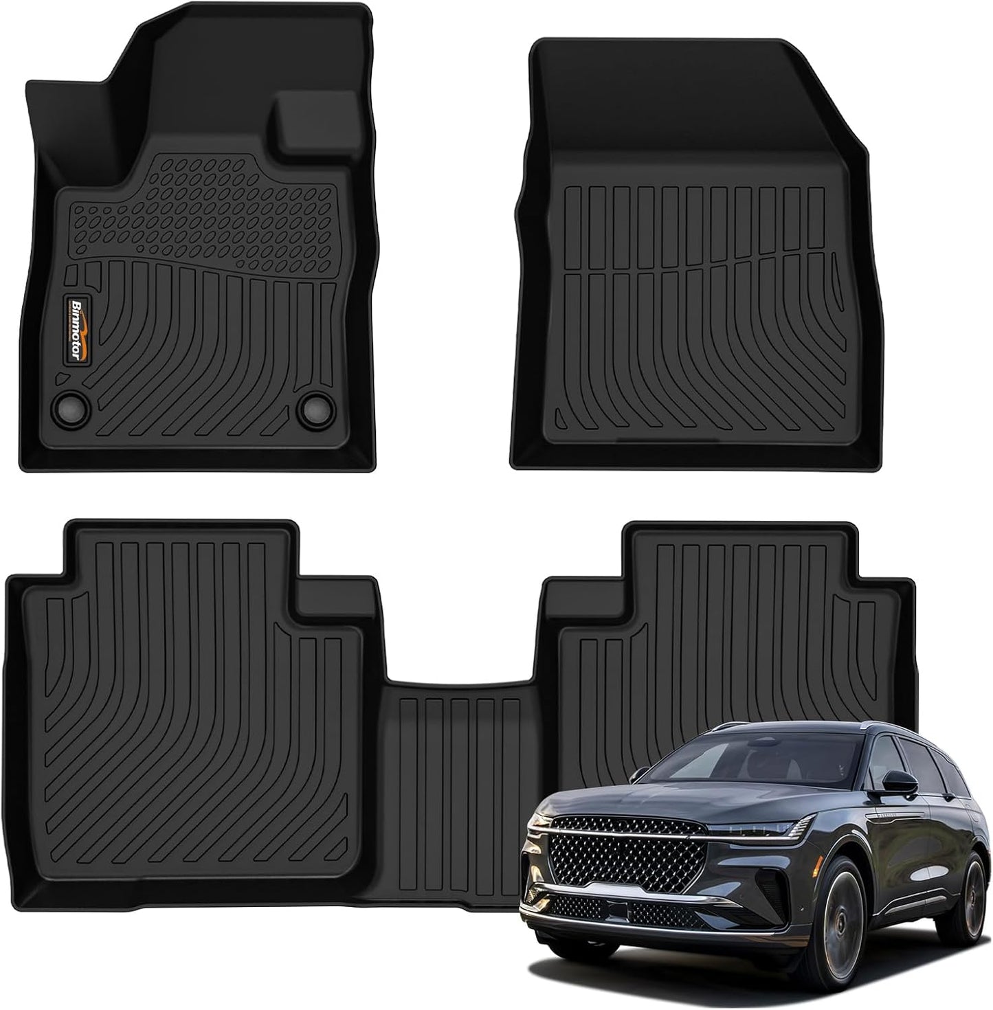 Binmotor-Floor Mats for Lincoln Nautilus 2024 2025, All Weather Mats for Lincoln Nautilus Rubber Liners, Nautilus Car Mats Accessories