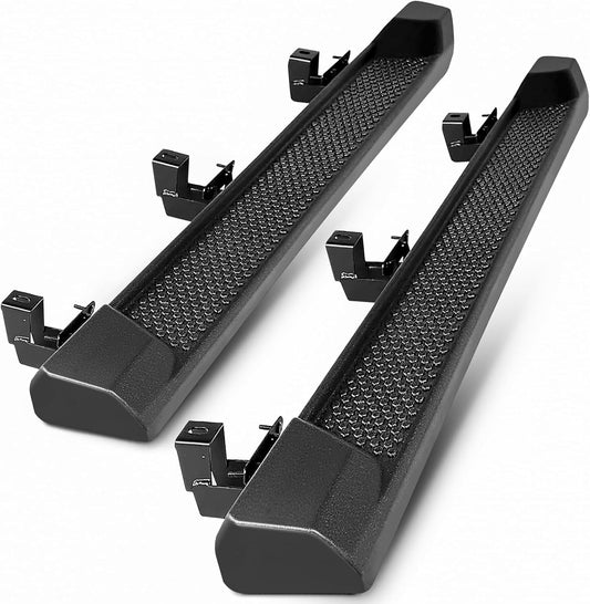PZ 7" Running Boards Compatible with 2018-2025 Jeep Wrangler JL 4 Door, Matte Black Side Steps Nerf Bars