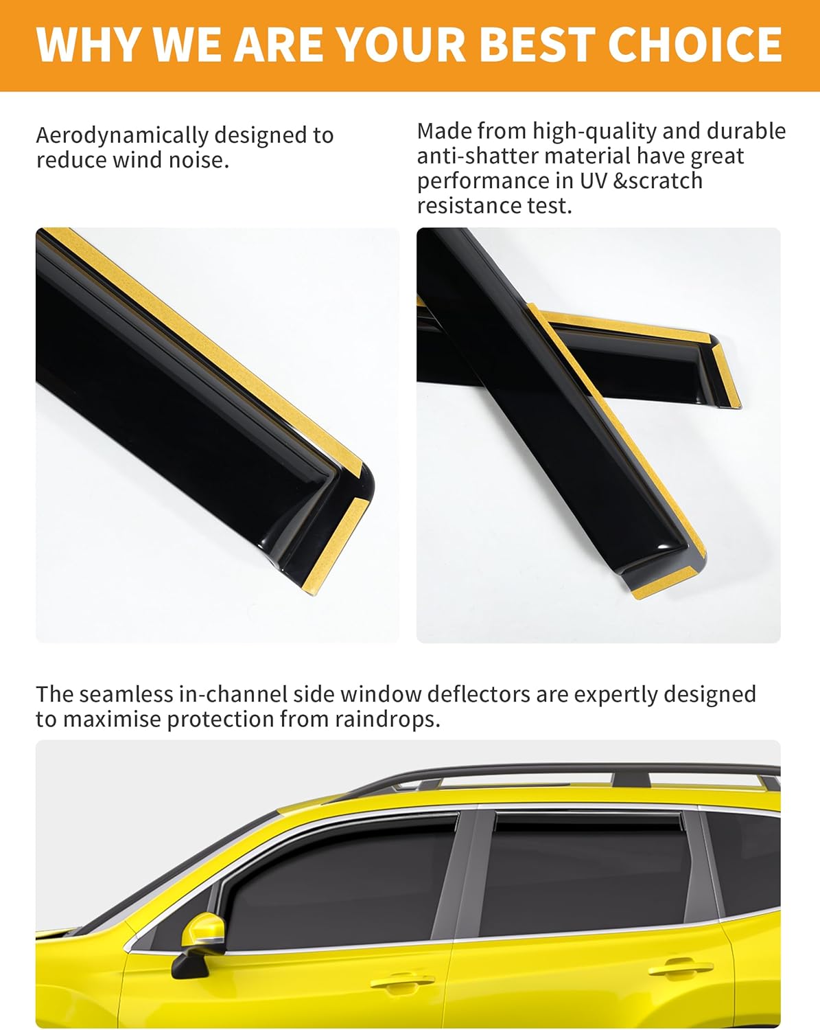 in-Channel Window Rain Guards Intended for Subaru Forester 2019 2020 2021 2022 2023 2024 Extra Durable Window Deflectors Vent Visors Shades Exterior Car Accessories - 4 pcs