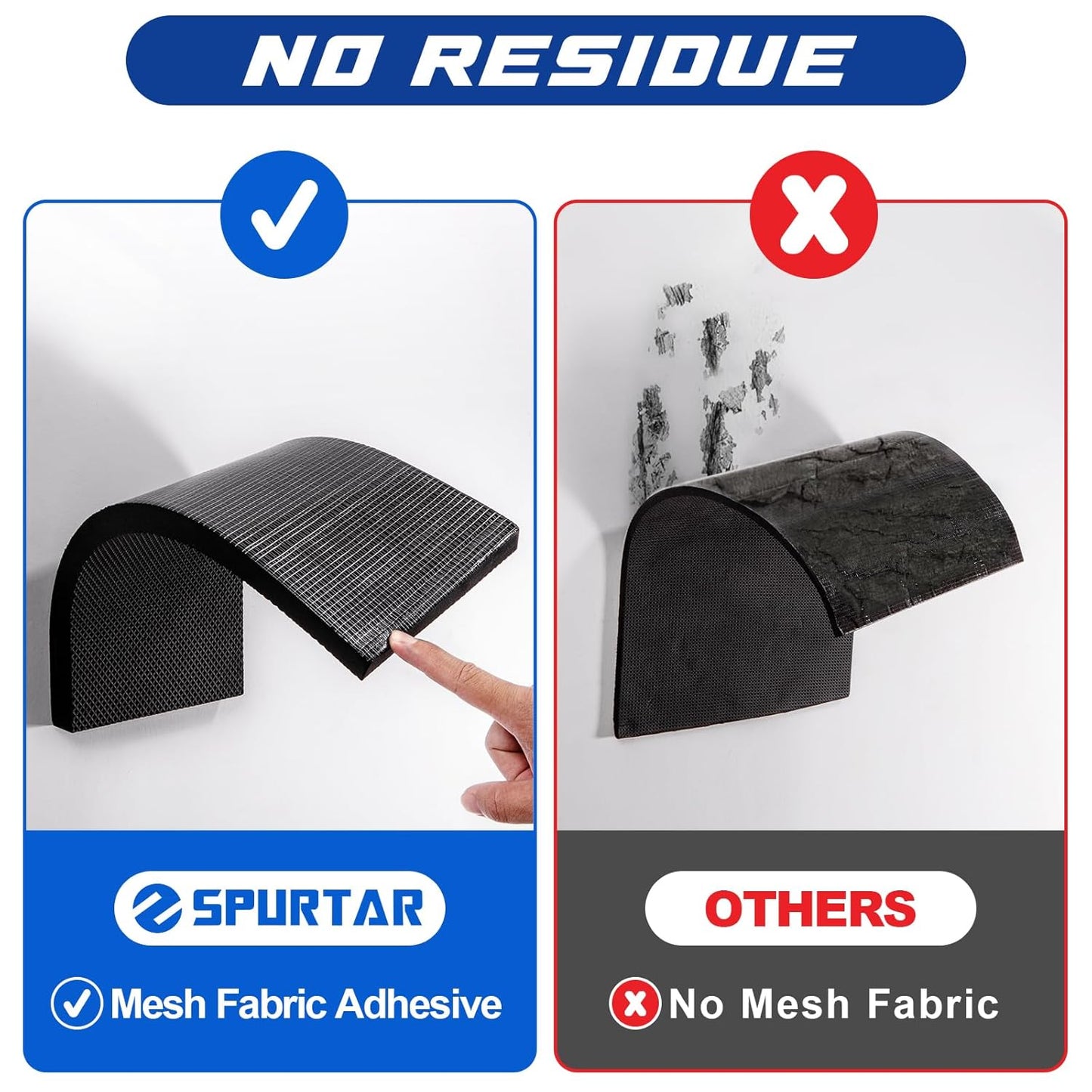 Spurtar Garage Wall Protector, 2 Pack Garage Car Door Protector and Mesh Fabric Thick Adhesive Padding, Resilient EVA Foam Car Door Bumper Guards for Parking Aid, 15.7" x 5.9“x 3/4"