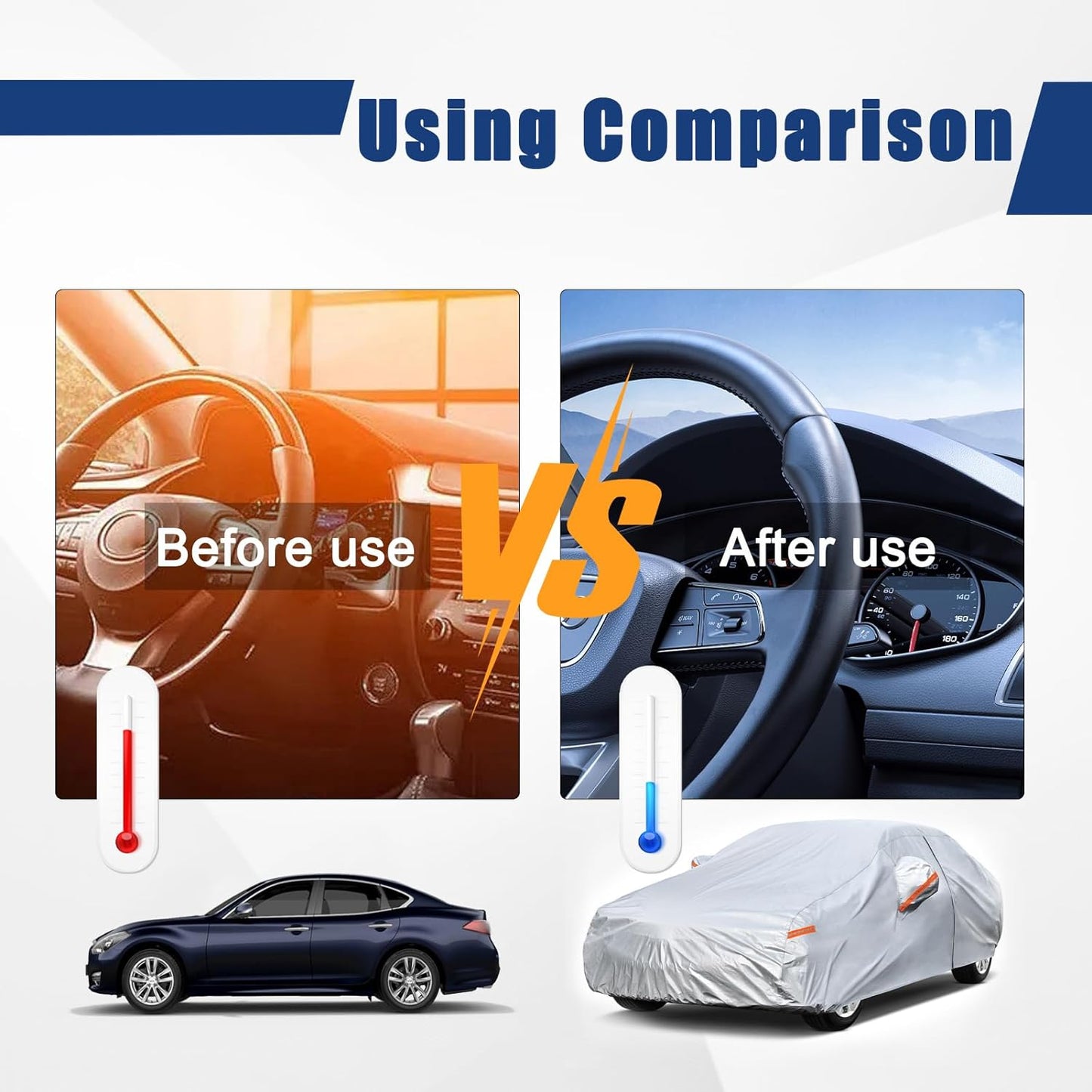 Kayme 6 Layers Car Cover Custom Fit for Nissan Maxima (1988-2025) Waterproof All Weather for Automobiles, Outdoor Full Cover Rain Sun UV Protection.Silver