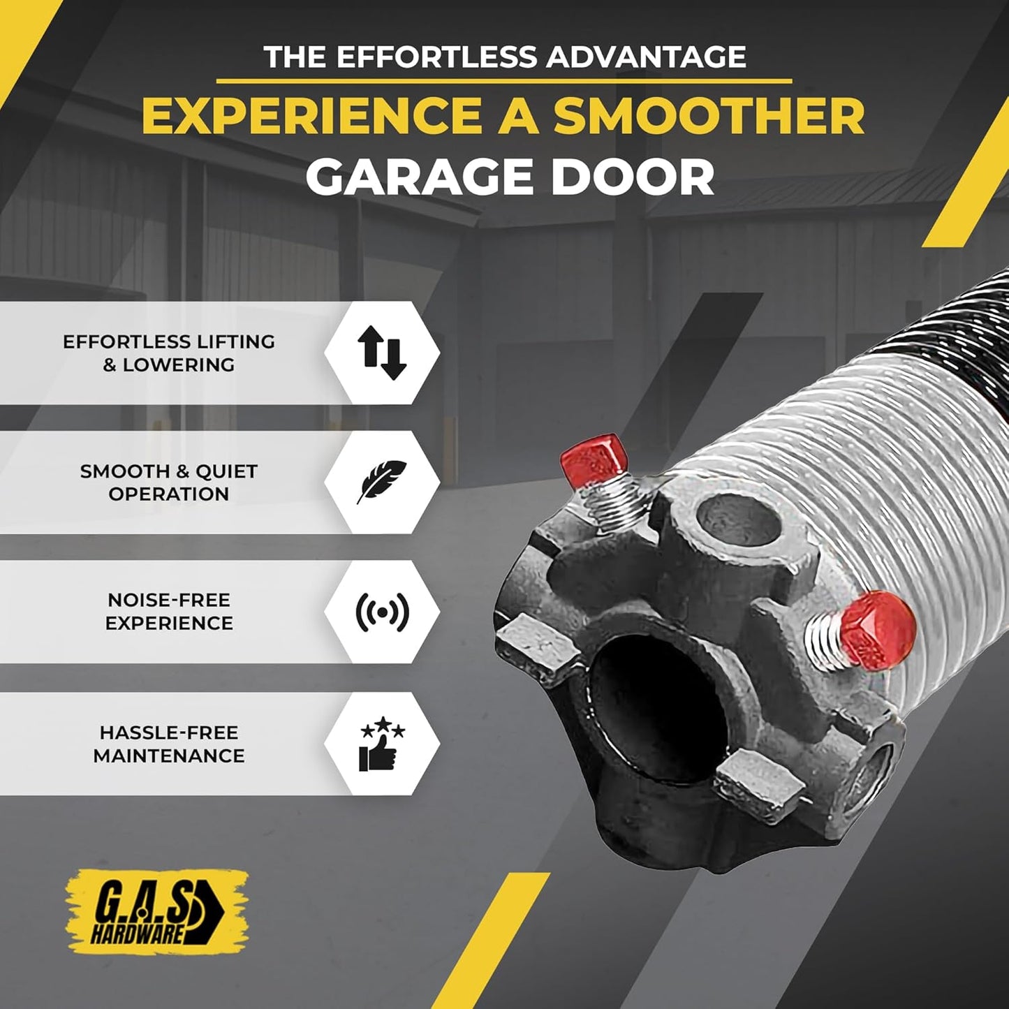 Garage Door Torsion Spring 218x1.75x24 Includes 1” Steel Bearing, Gloves, Manual, and Winding Bars for Right Side of Garage Door Precision E-Coating 5-Year Warranty Min. 30,000 Cycles (Black Cone)