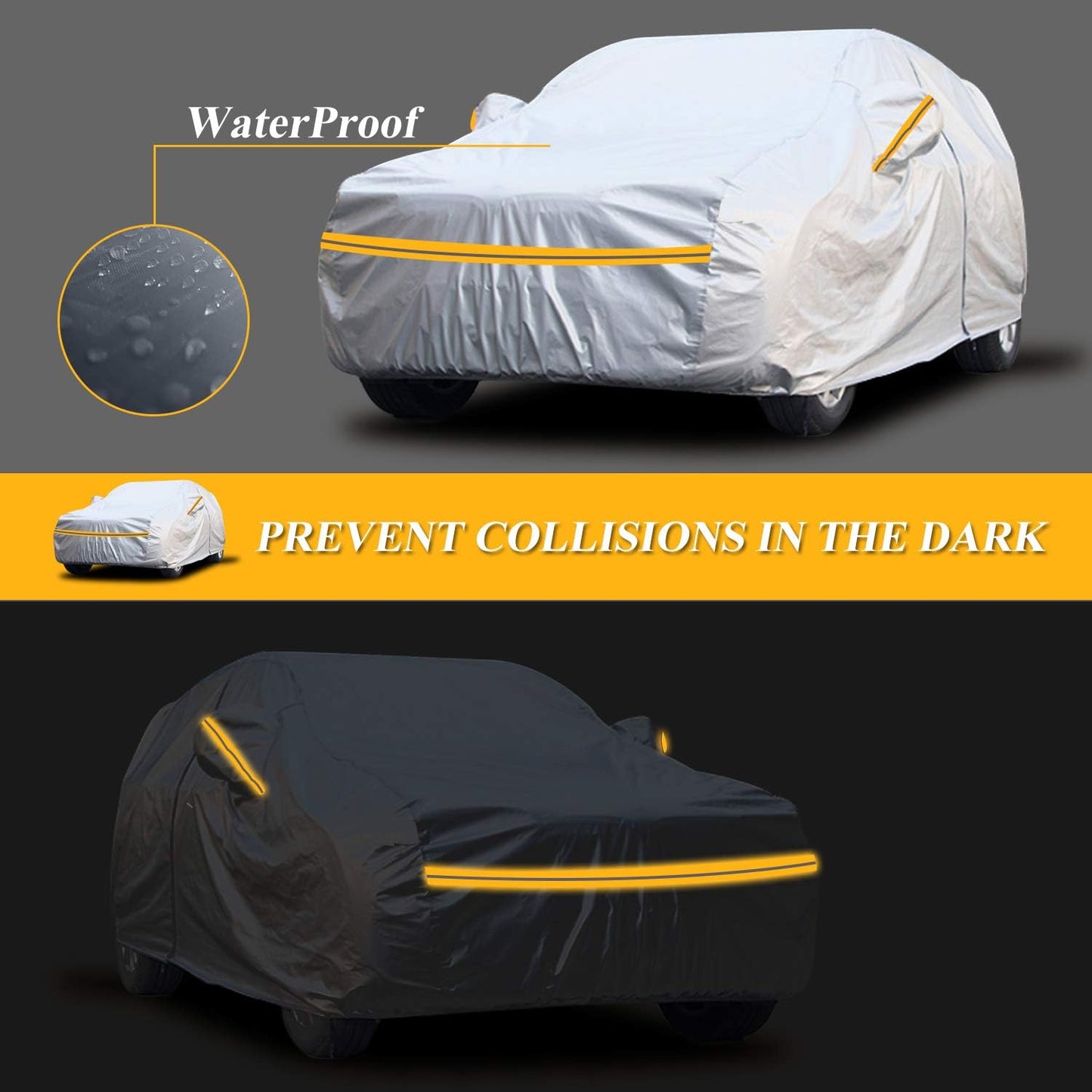 Autsop SUV Car Cover Waterproof All Weather,12-Layer Car Covers for Automobiles Outdoor Heavy Duty Full Exterior Covers for SUV(176-187 Inch)