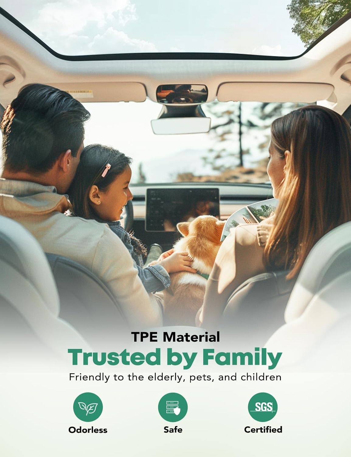 YHTAUTO All Weather Floor Mats Fit Tesla Model Y 2025 2024 2023 2022 2021 2020 Car Mats TPE Frunk Trunk Cargo Liner, Front & Rear Storage Mats, Model Y Accessories for 5-Seat, NOT Fit Model Y Juniper