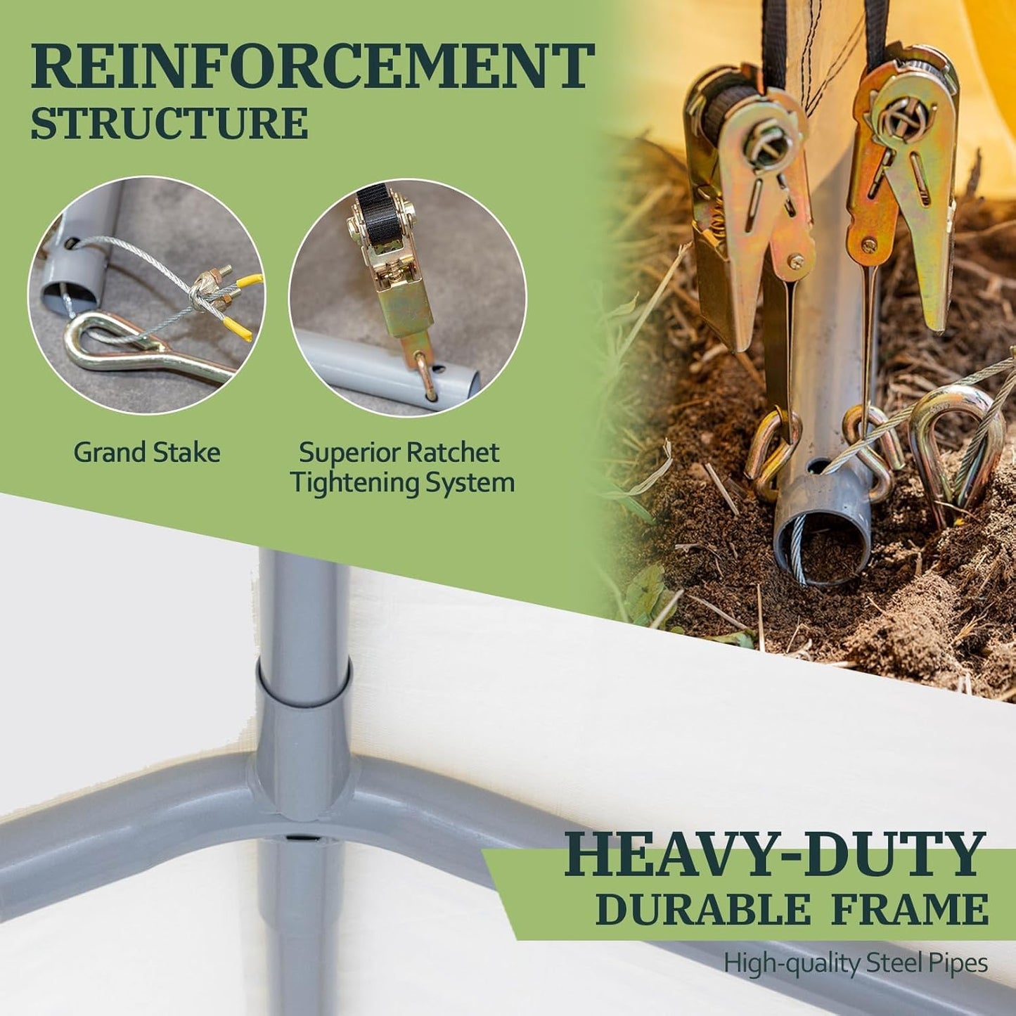 6x6 ft Heavy Duty Outdoor Storage Shed with Roll-up Zipper Door S-Hooks and Sandbags, Waterproof and UV Resistant Portable Garage Carport, Motorcycle Bike ATV Tent Shed, Yellow