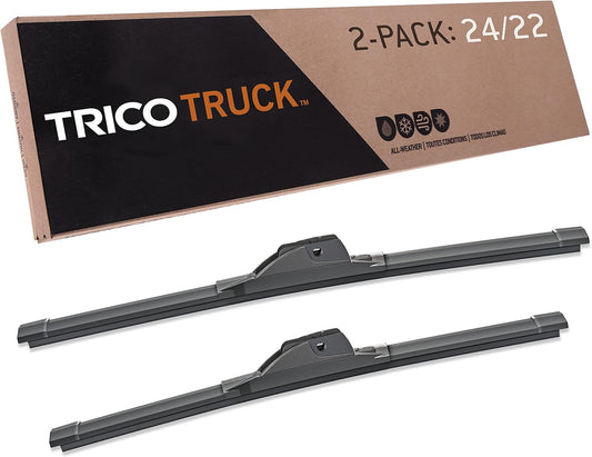 TRICO Solutions™ Truck 24 Inch & 22 Inch Pack of 2 High Performance Automotive Replacement Windshield Wiper Blade for Select Ford, Honda, Nissan, Toyota, BMW, and Buick Models (58-2422)
