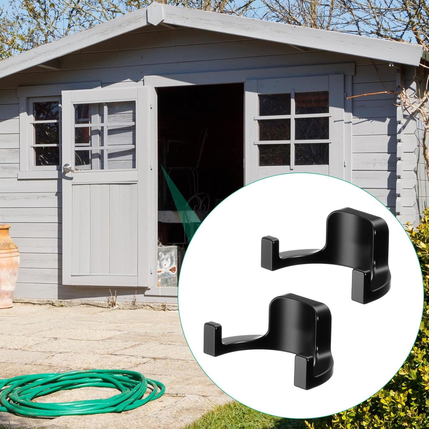 8 Pcs Shed Storage Tool Hooks Accessories Compatible with Suncast, Compatible with Craftsman for Hanging Shelves Accessories Part, Storage Sheds Replacement Screws, Brackets and Hooks(U Shaped)