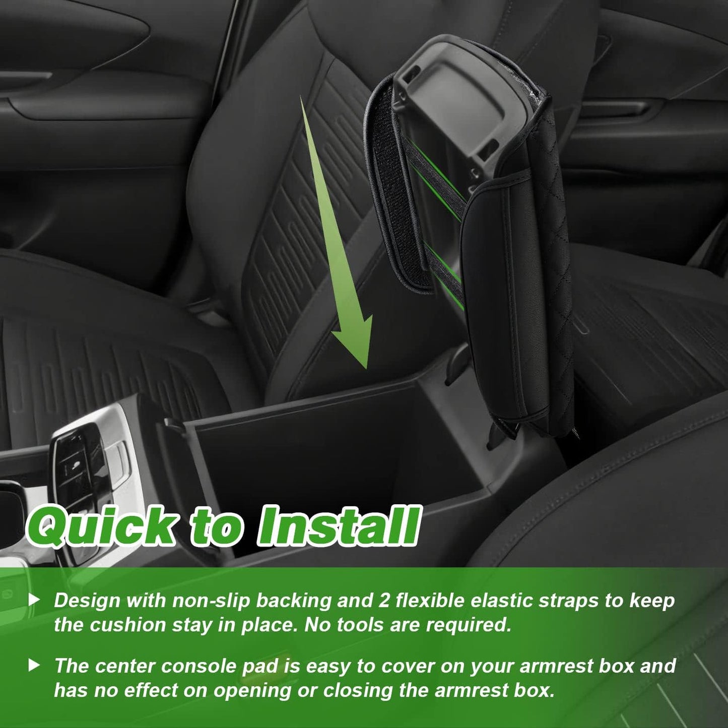 Shademax Center Console Cover Custom Fit for Hyundai Santa Cruz 2022 2023 2024 2025 2026 Armrest Cover Cushion Pad Santa Cruz Accessories PU Leather Armrest Seat Box Protector with Pockets Storage Bag