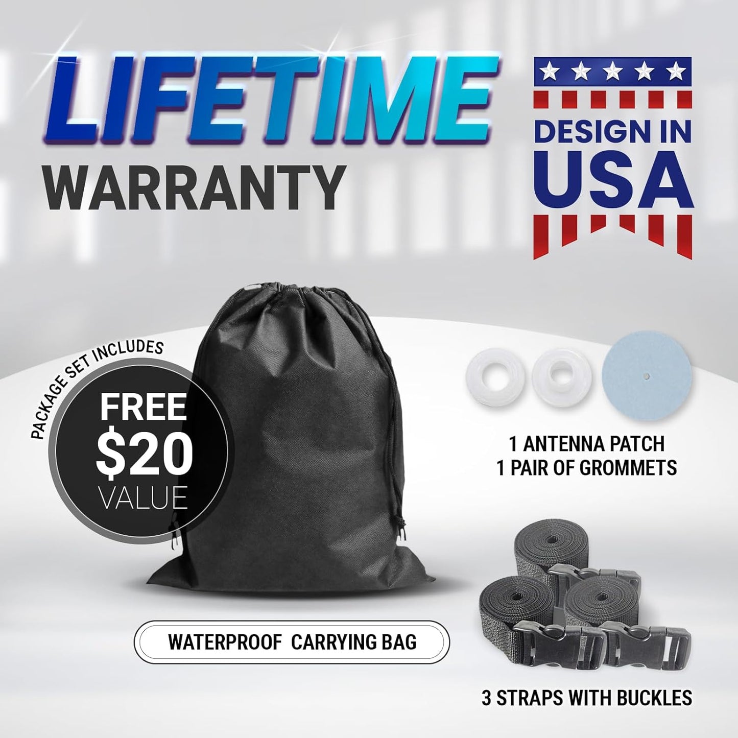 iCarCover Custom Car Cover for Chevy Caprice 2-Door, 4-Door (1966-1970) Waterproof All Weather Rain Snow UV Sun Protector Full Exterior Indoor Outdoor Car Cover (Stripe - Black/Red)