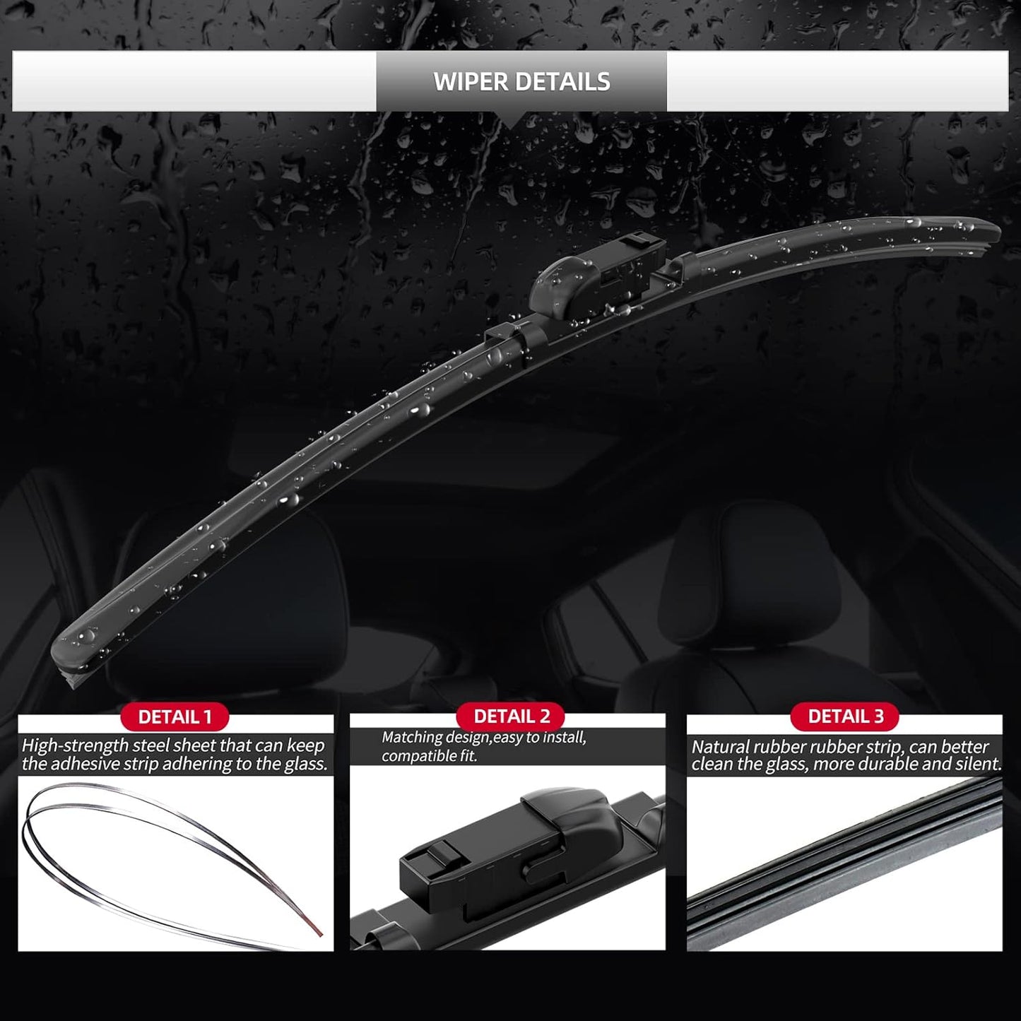 2 Pcs Front Windshield Wiper Blades, Replacement for BMW X4 2019 2020 2021 2022 2023 2024 2025 Car Window Wiper Blades