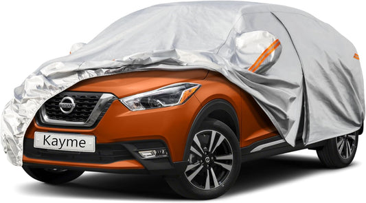 Kayme 6 Layers SUV Car Cover Custom Fit for Nissan Kicks (2017-2025) Waterproof All Weather for Automobiles, Outdoor Full Cover Rain Sun UV Protection.Silver