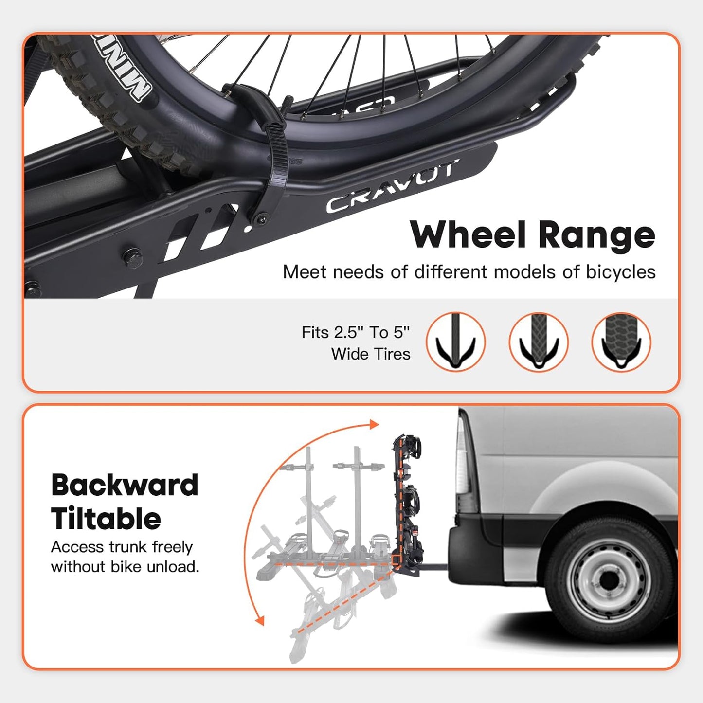 CyberRack S3 Ebike Rack, 300 lbs Capacity Foldable Bike Racks for Tow Hitch Heavy Electric Bike Carrier for 3 E-Bike, Up to 5-inch Fat Tire 2'' Receiver