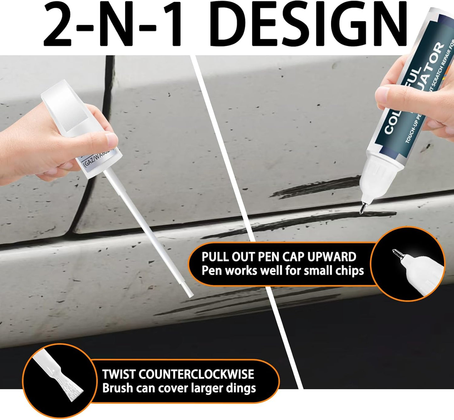 Summit White(GAZ/WA8624) Touch Up Paint for GMC, Car Paint Pen Scratch Repair Two-In-One Touch Up Paint, Premium Car Scratch Remover for Deep Scratches