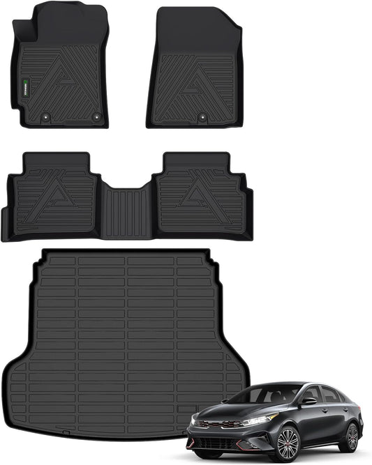ANBINGO® Floor Mats & Cargo Liner for Kia Forte 2019-2024丨Custom for Forte S | EX | FE | LX | LXS | GT | GT-Line, 3D All Weather Car Floor Liners for Forte, Full Set