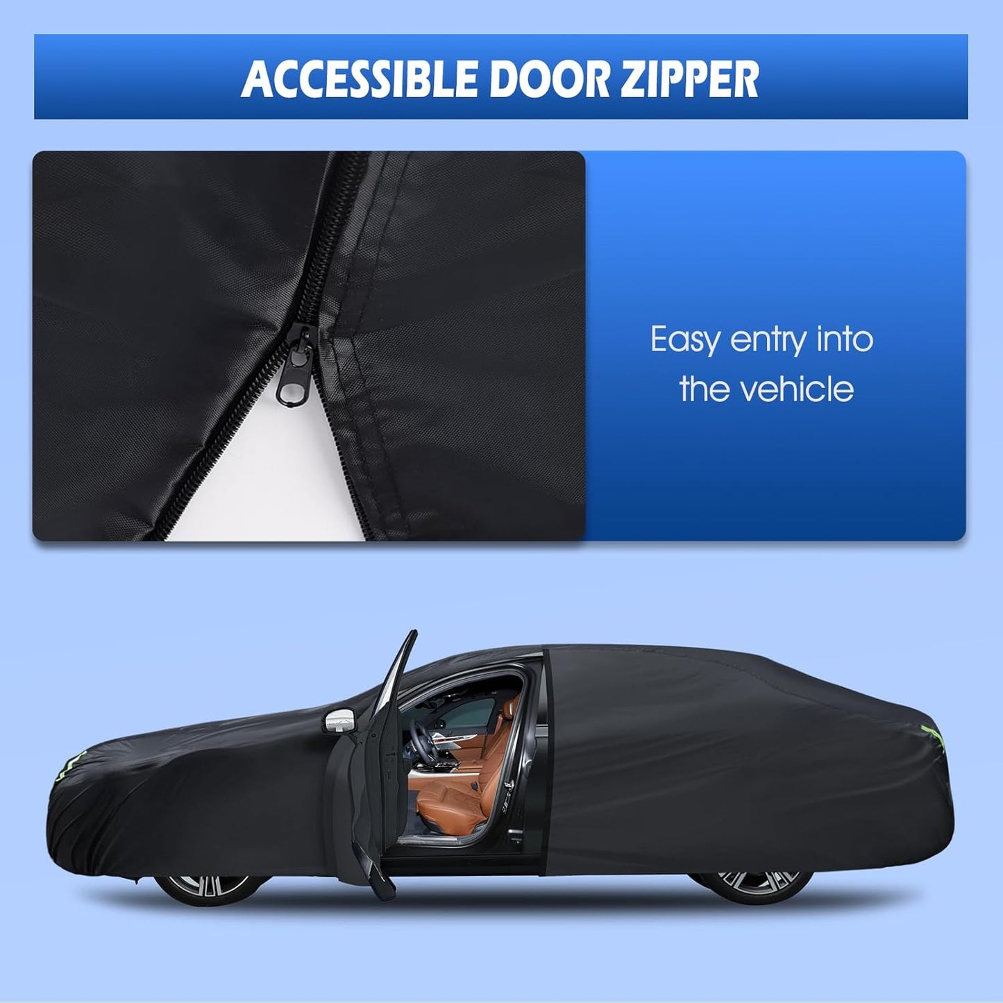 Migaven 6 Layers Car Cover Custom Fit for Corvette C4 C5 C6 C7 C8 1980–2023, Waterproof Full Exterior Cover with Door Zipper (Not Include Mirror Pocket)