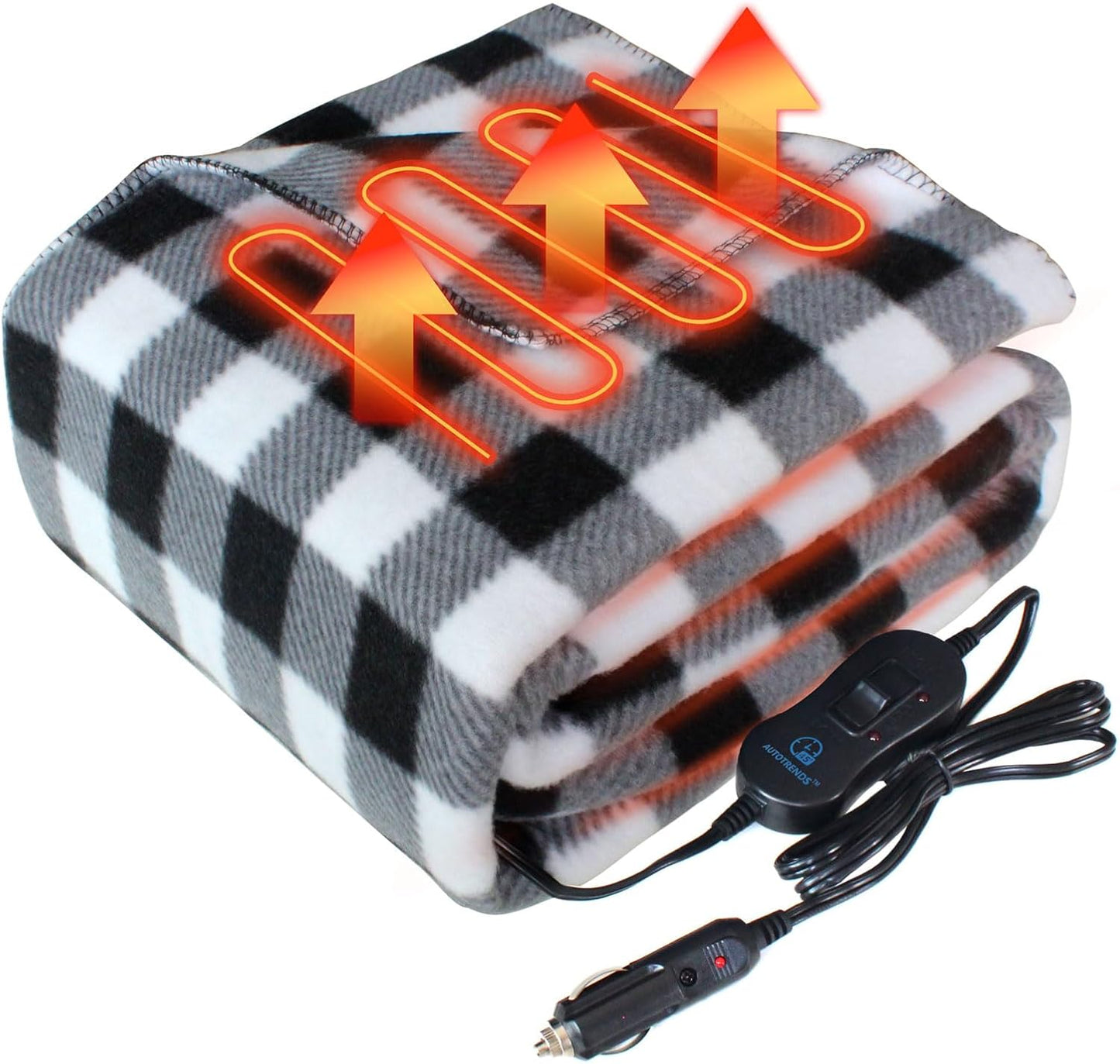 Electric Blanket,12 Volt Heated Blanket,Car Heated Travel Blanket, with a Timer, Warm Blanket for Cars,Office,Travelling (at, 57"x40")