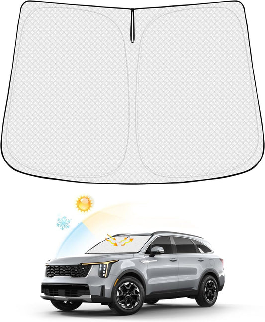 Windshield Sun Shade for Kia Sorento 2021-2025 2026 Accessories Thicken 6-Layer Front Window Sunshade Cover Sun Visor Protector Foldable Block UV Rays Keep Vehicle Cool