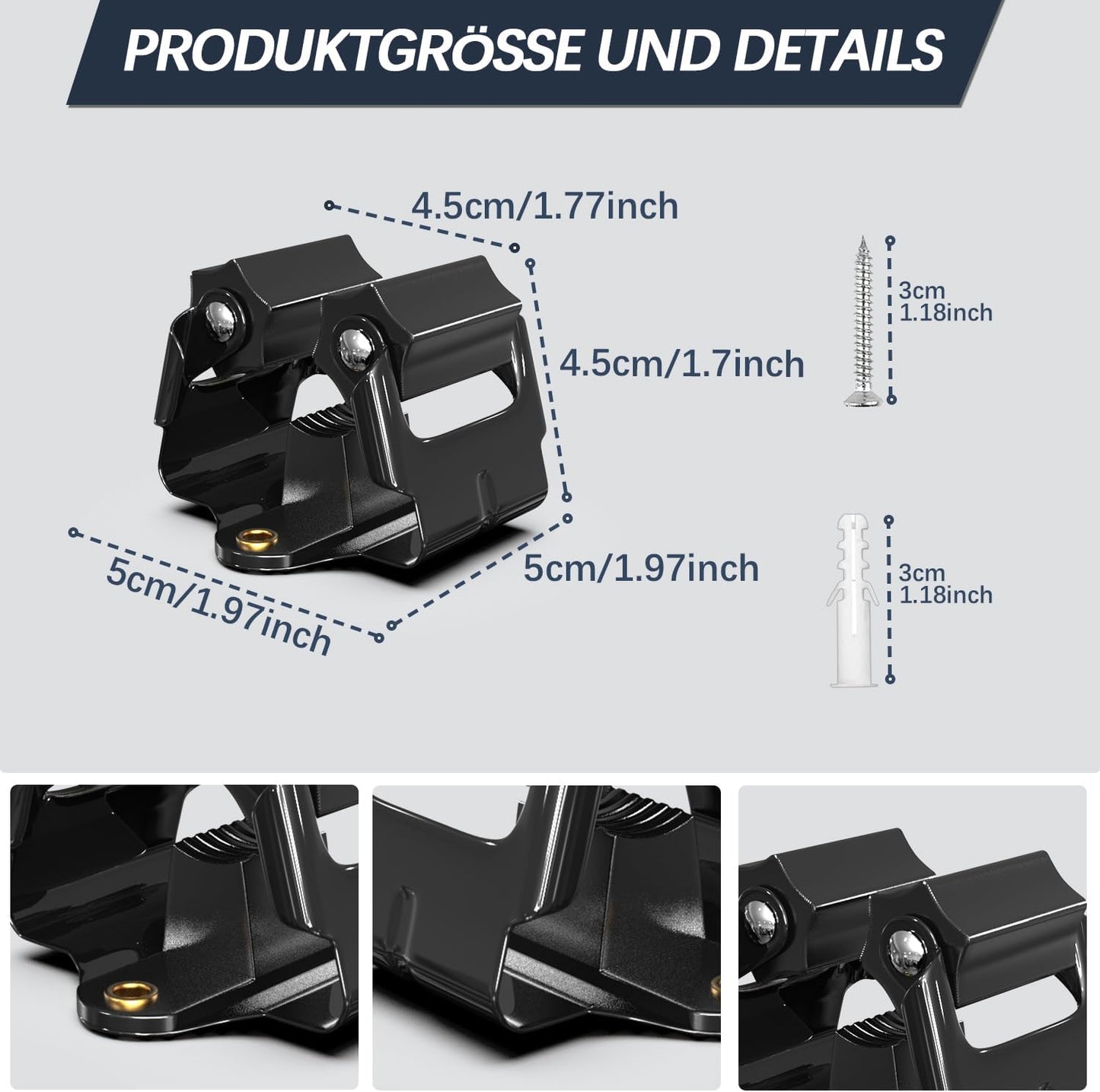 Mop and Broom Holder Big Size Hanging 1 KG Extra,Broom Holder 8 Pack,Broom Holder Wall Mount for organizing mop broom in Garden Laundry Room Cleaning Bathroom Kitchen Garage(Black)