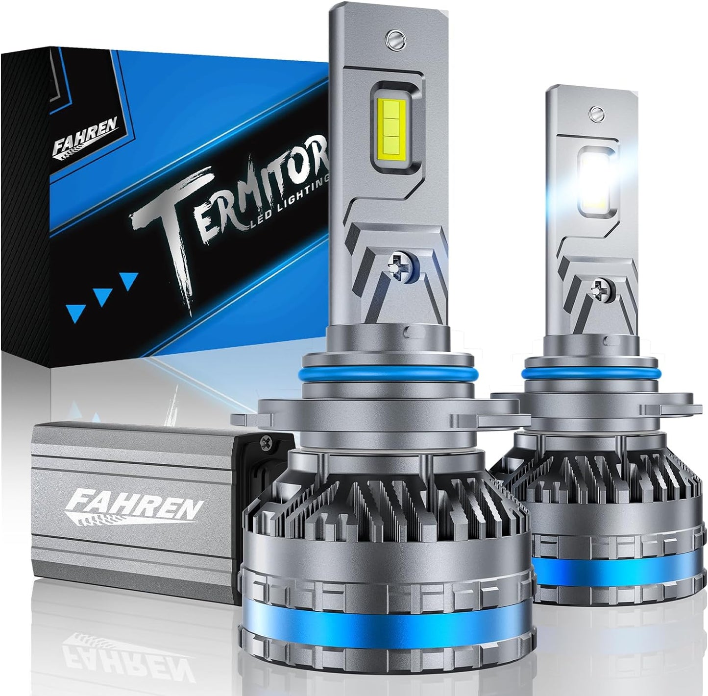 FAHREN 9006/HB4 Bulbs, 2025 Upgraded 120W 60000LM Fog Lighting Bulb with fan, 6500K Cool White IP68 tire lights Waterproof,Pack of 2