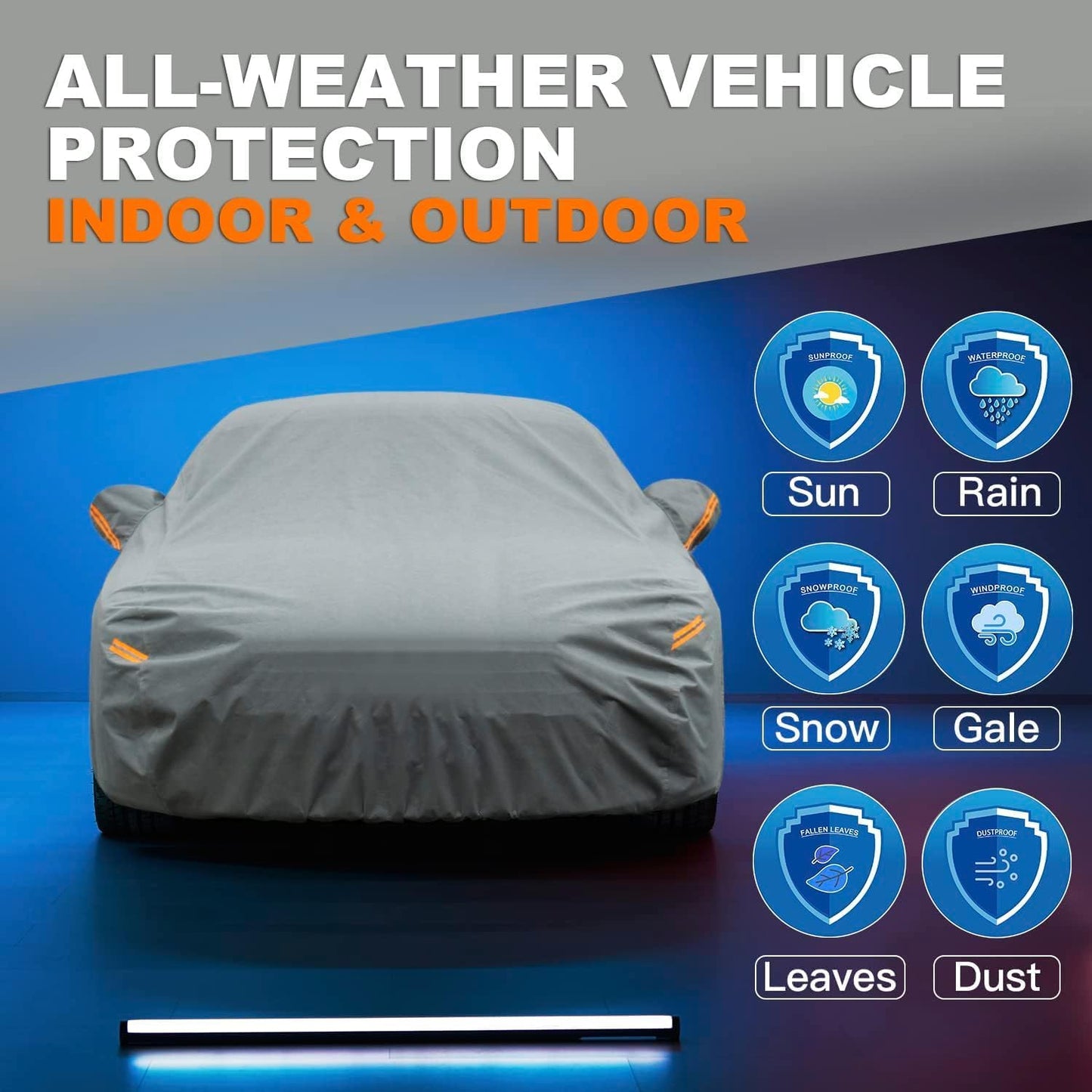 Kayme Heavy Duty SUV Car Cover Waterproof All Weather, Full Exterior Covers Sun Rain UV Protection. Universal Fit Audi Q5, BMW X3, Mazda CX-5, Hyundai Sante Fe, Tesla Model Y, Toyota RAV4, Honda CRV.