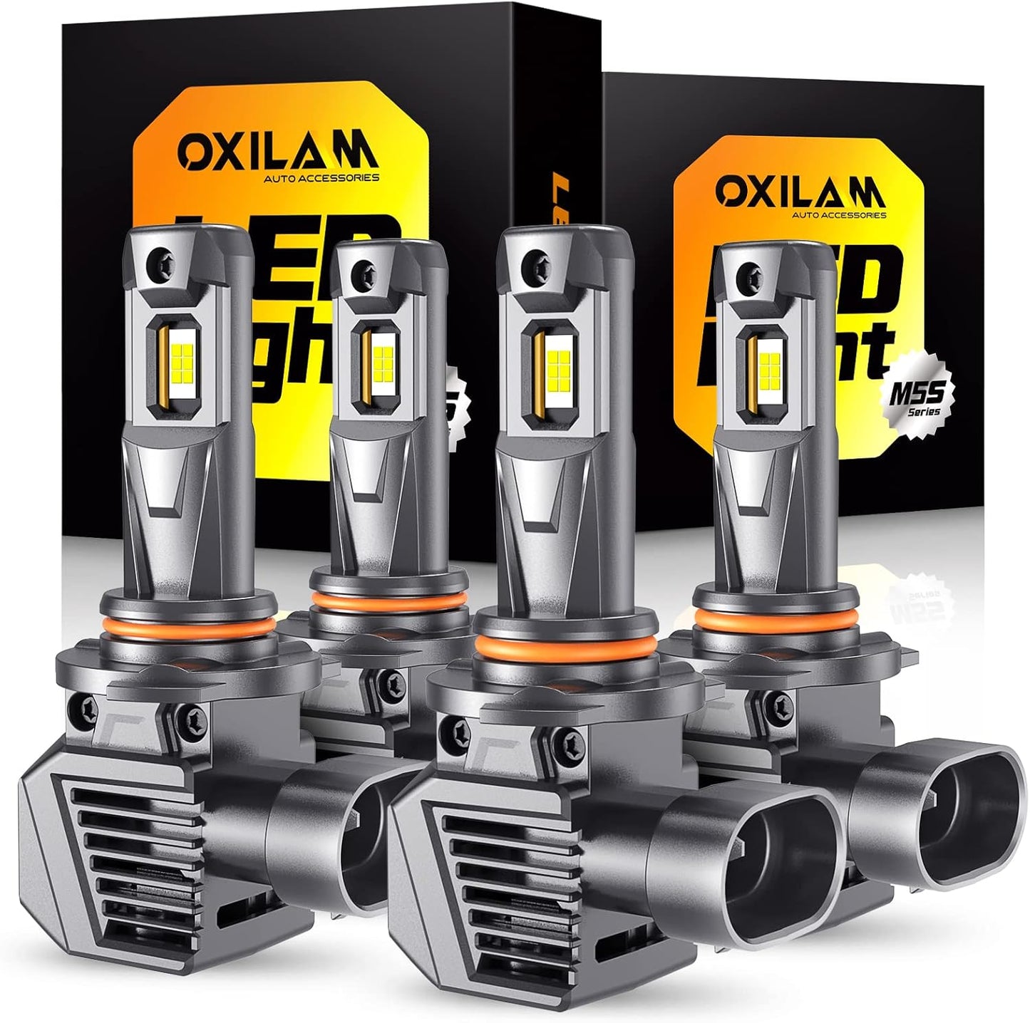 OXILAM 9005 9006 LED Bulbs, 900% High Brightness HB3 HB4 Fog Light Bulb, 6500K Cool White, Pack of 4