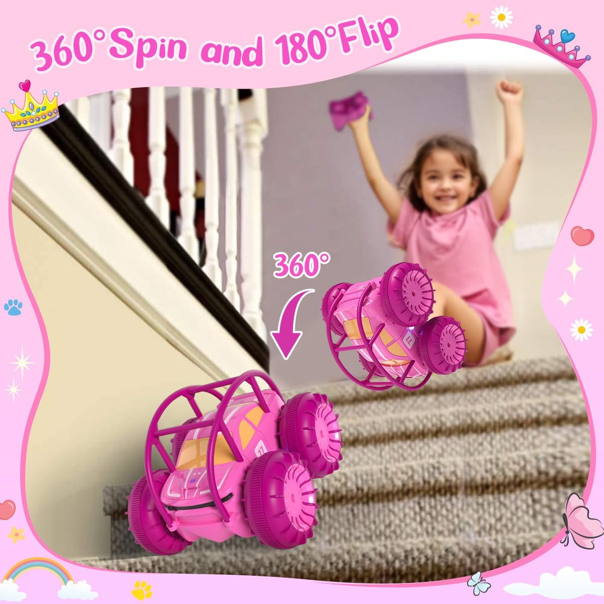 MaxTronic Amphibious Remote Control Car,Rechargeable RC Cars Toy 360° Flips Rotation Stunt Crawler 15KM/H 4WD All Terrain Outdoor Indoor Toy for Kids Boys Girls 3-12