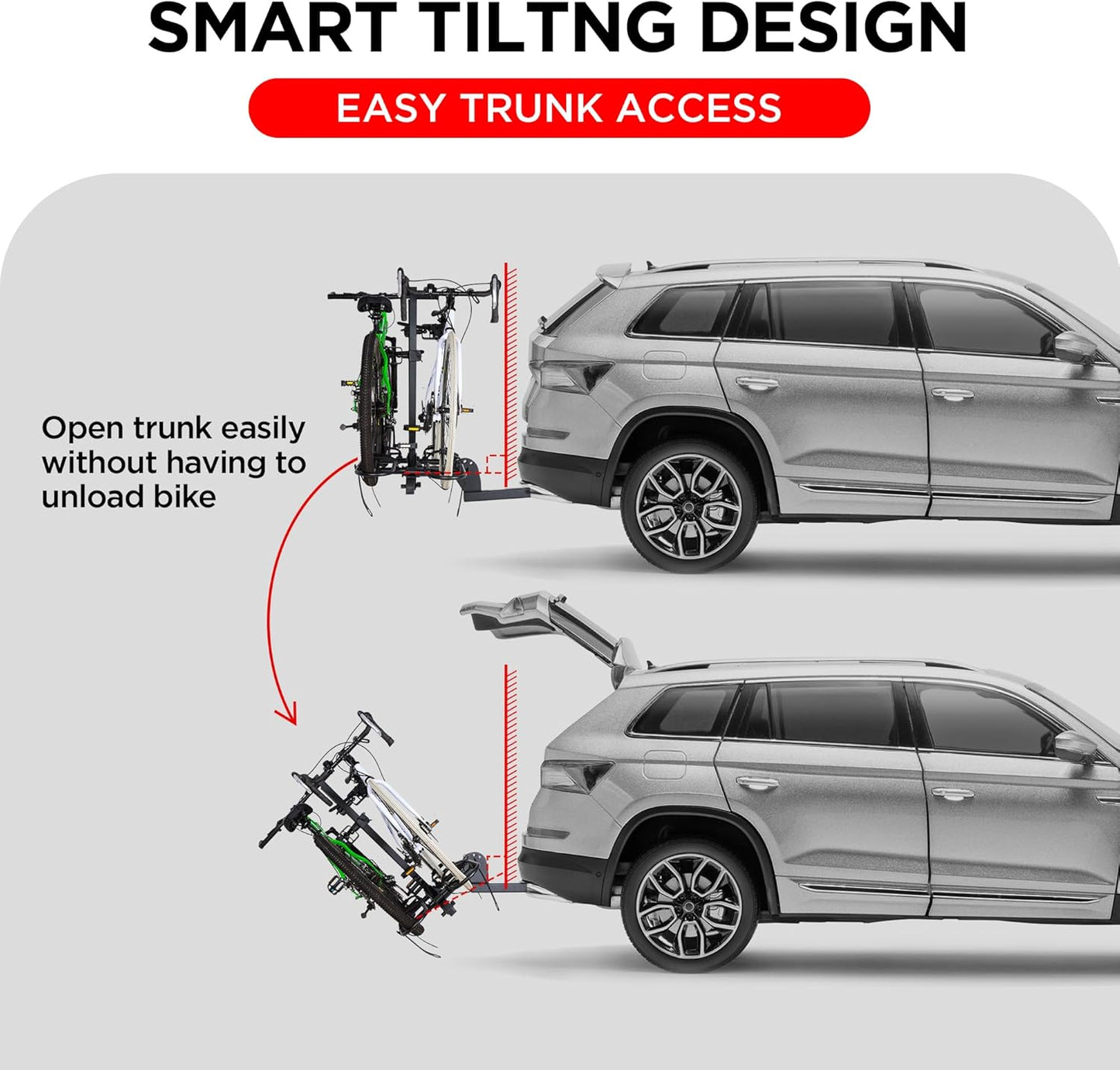 Young Hitch Mounted 2-Bike Rack with Two Posts for Standard, Mountain, Fat Tire Bikes, fit Car, SUV, Van, RV, Trailer, 200 lbs. Capacity