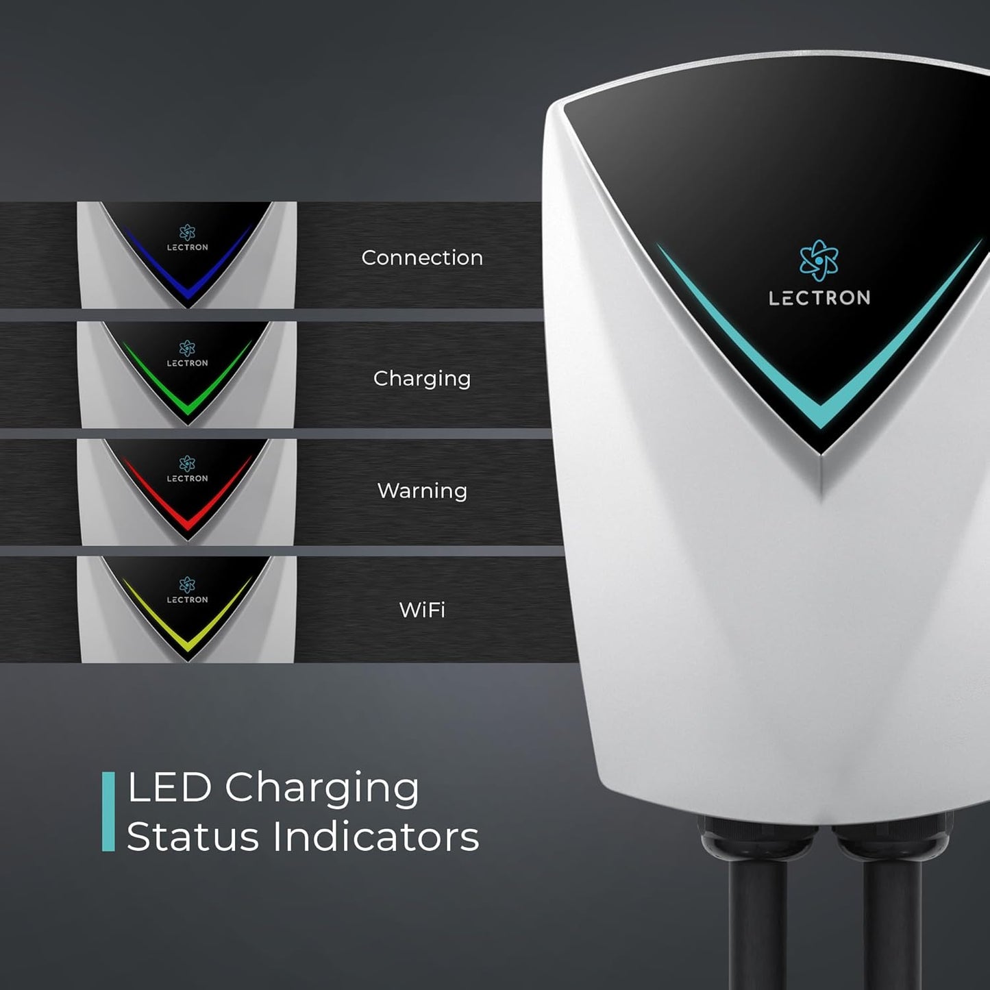 Lectron Tesla (NACS) V-Box Pro Electric Vehicle Charging Station (WiFi) 48 Amp with App Control - Level 2 EV Charger (240V) with NEMA 14-50 Plug/Hardwired Compatible with All Tesla Models S/3/X/Y