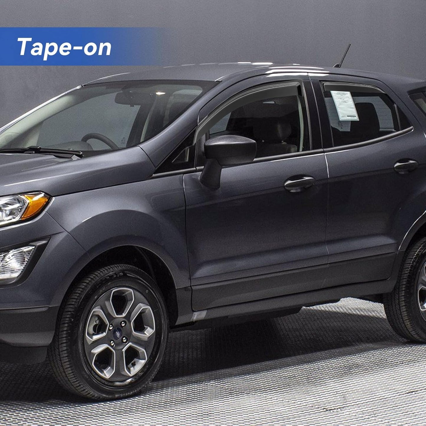 Window Visors Rain Guards for Ford EcoSport 2018 2019 2020 2021 2022, Out-Channel Window Vent Wind Deflectors Visors Shades for 18 19 20 21 22 EcoSport