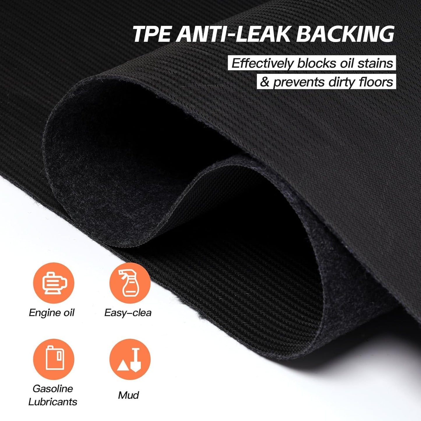 7.5'x 20' Garage Floor Mat & Oil Spill Mat, Heavy Duty Under Car Mat for Garage & Driveway, Protects Against Oil, Chemicals & Stains with TPE Anti-Leak Backing, Reusable & Washable