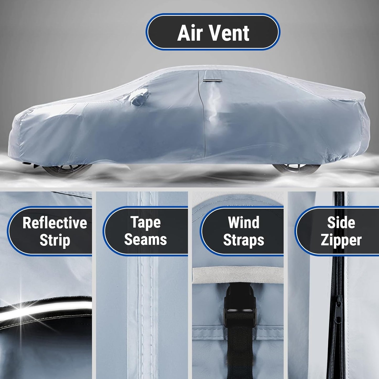 iCarCover Premium Car Cover for 1988-1994 Pontiac Sunbird 2-Door Heavy Duty Waterproof All-Weather Automobiles Custom Fit Indoor Outdoor UV Snow Protection Covers with Straps and Bag