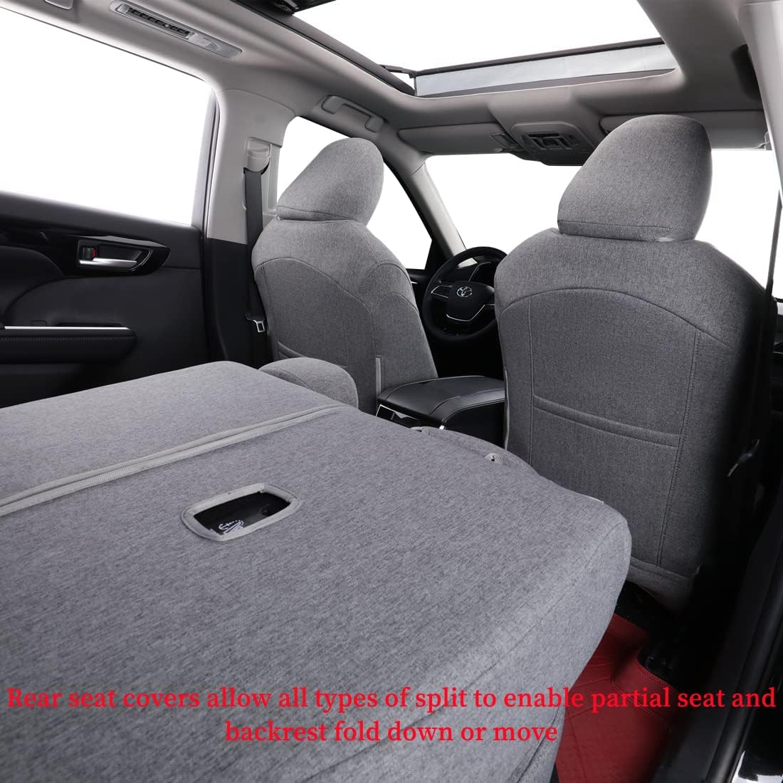 coverdream Camry Seat Covers Custom Fit for 2022 2023 2024 Toyota Camry L, LE,XLE,Full Coverage Polyester Car Seat Protector (Full Set,Gray)