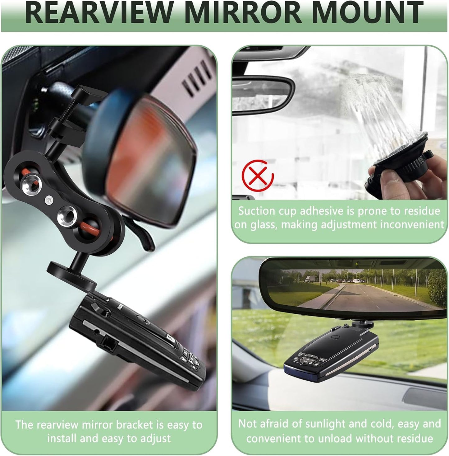 Radar Mount Mirror Mount Bracket，Aluminum Radar Detector Mount (for Escort Passport Beltronics Radar)