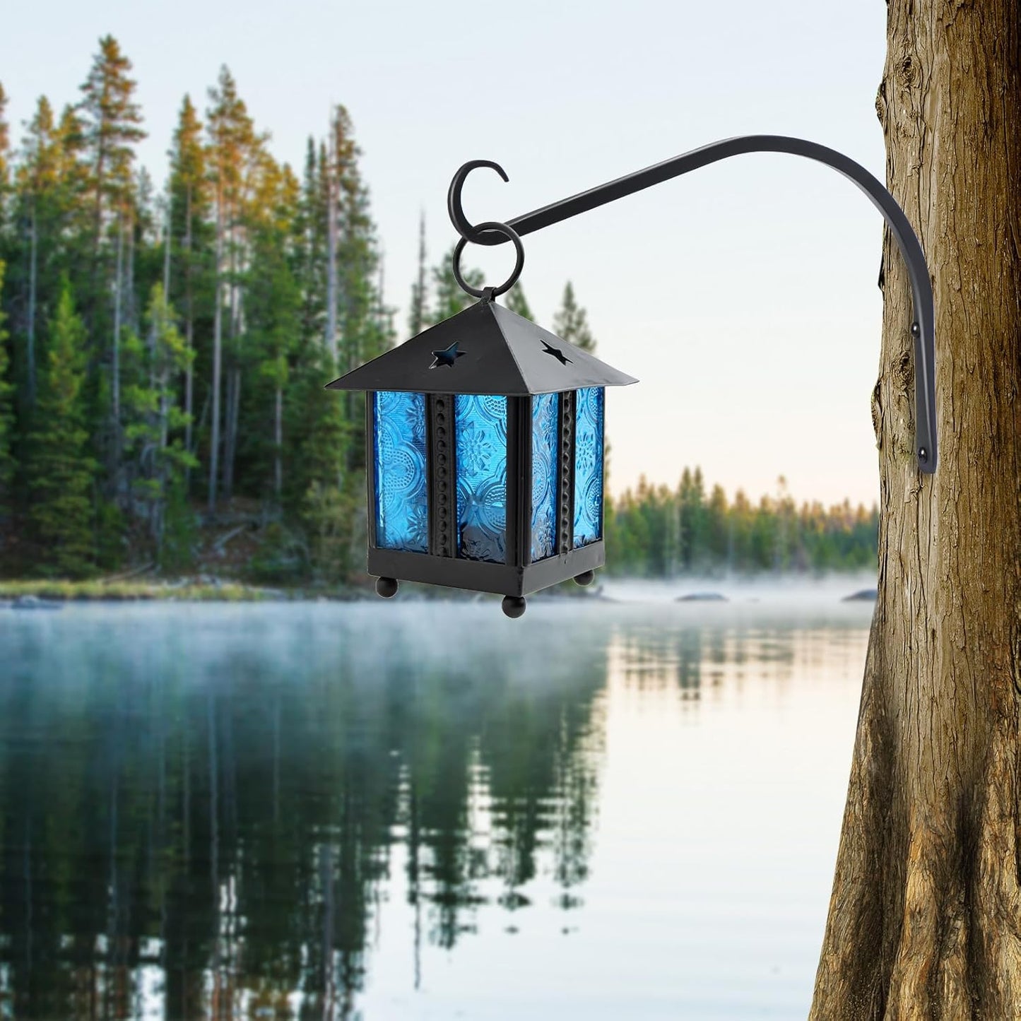 12 inch Plant Hanger, Sturdy Hanging Plant Bracket Outdoor, Hanging Plant Wall Hook Heavy Duty, for Hanging Bird Feeders, Planters, Lanterns, Wind Chimes, Indoor/Outdoor Use, Black, Set of 2