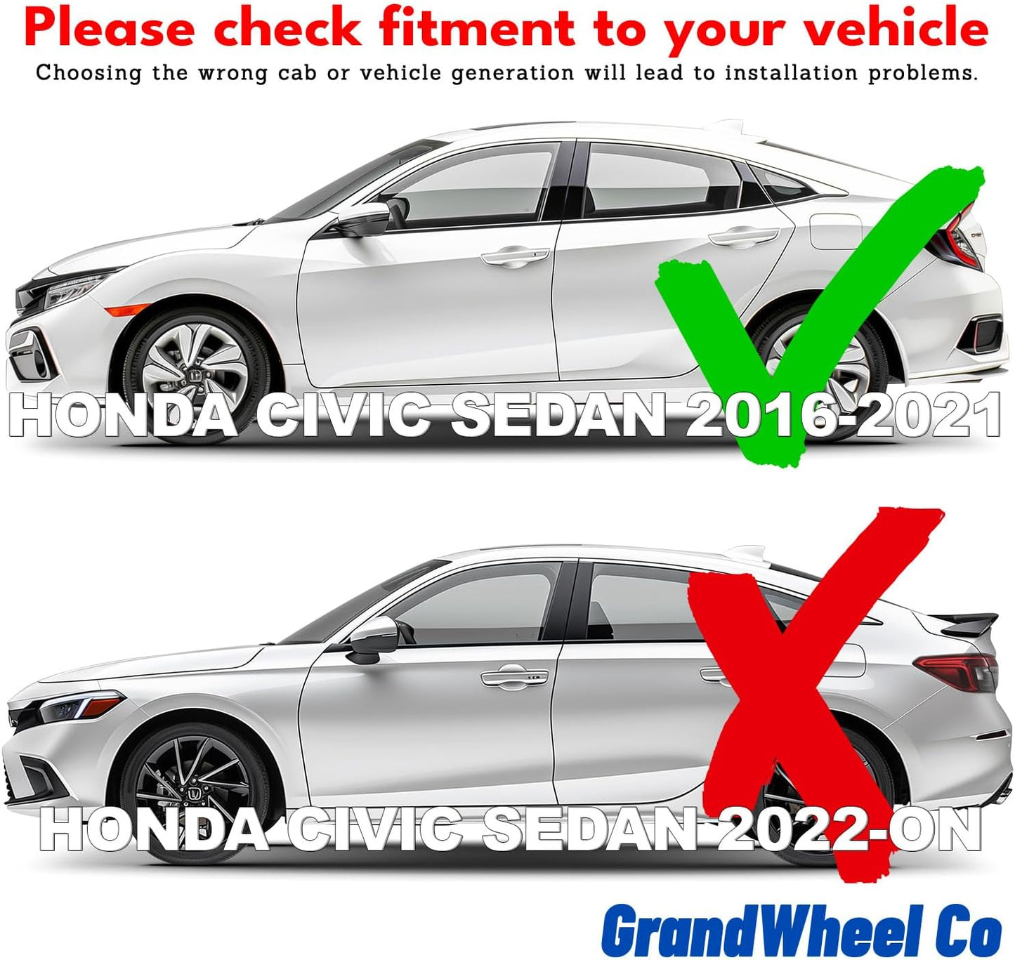 Window Deflectors Smoke Tinted In-Channel Side Window Vent Visor Deflectors Rain Guards Compatible with Civic 2016-2021 Sedan - 4pcs. GW0714