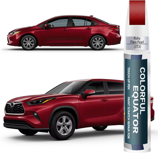 3T3 Ruby Flare Pearl Touch Up Paint for Toyota, Car Paint Pen Scratch Repair Two-In-One Touch Up Paint, Premium Car Scratch Remover for Deep Scratches