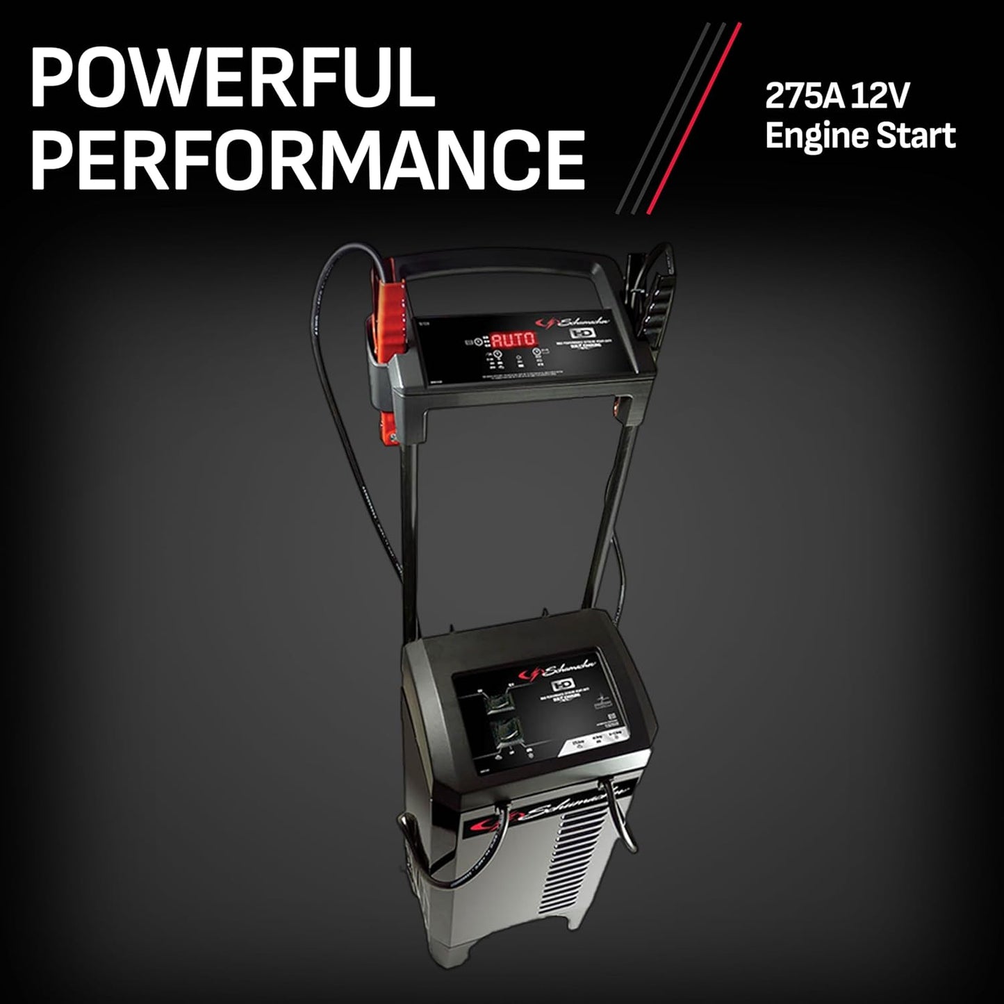 Schumacher Electric Wheeled 6A Car Battery Charger and 275A Engine Starter, 6-in-1 Solution for 6V/12V Batteries, Battery Maintainer, 40A Boost, SC1326, For Power Sport, Automotive, & Marine Batteries