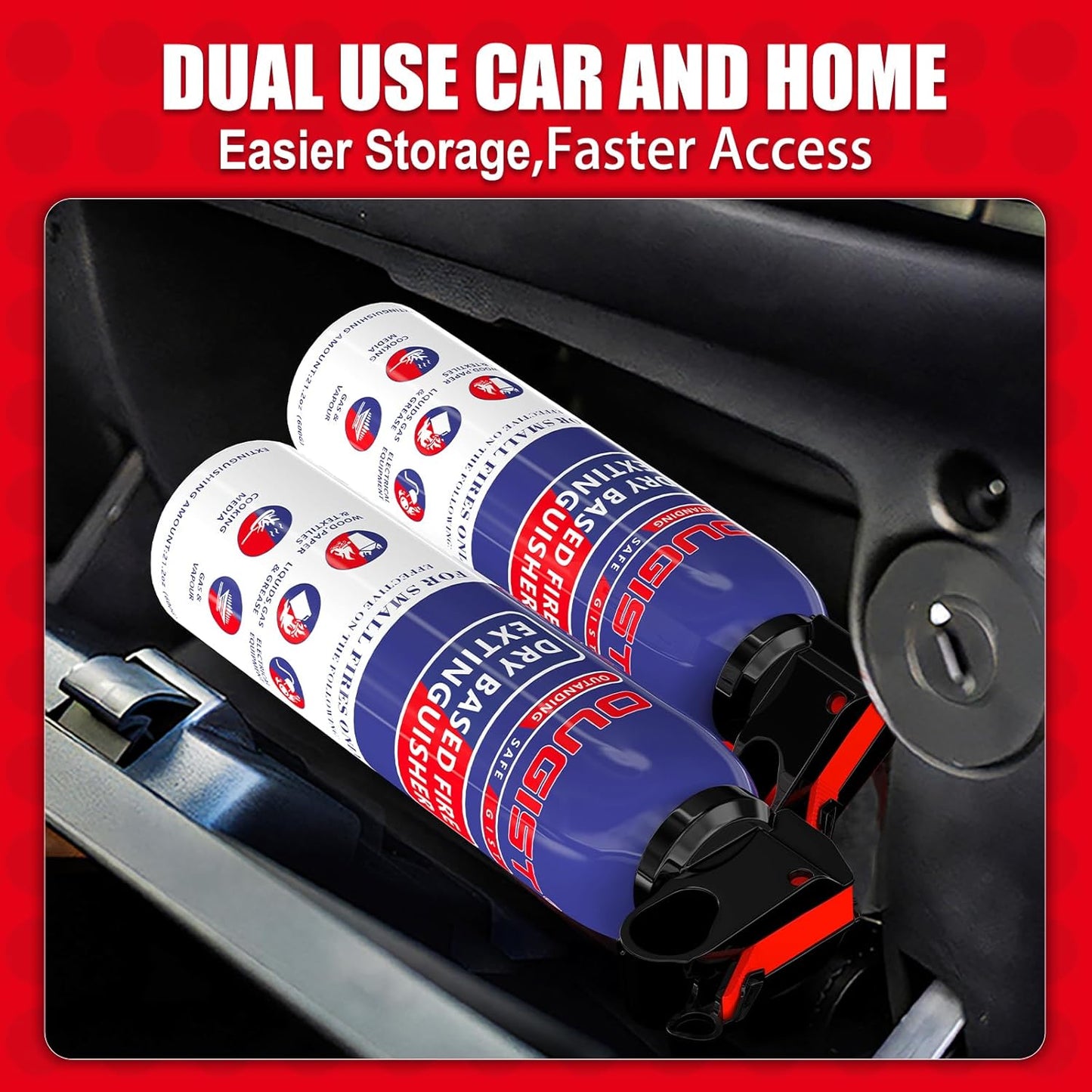 Fire Extinguisher for Home & Vehicle - 600g Fire Extinguisher | Grease & Electrical Fire Extinguisher for Kitchen, Car, Portable (1-Pack)