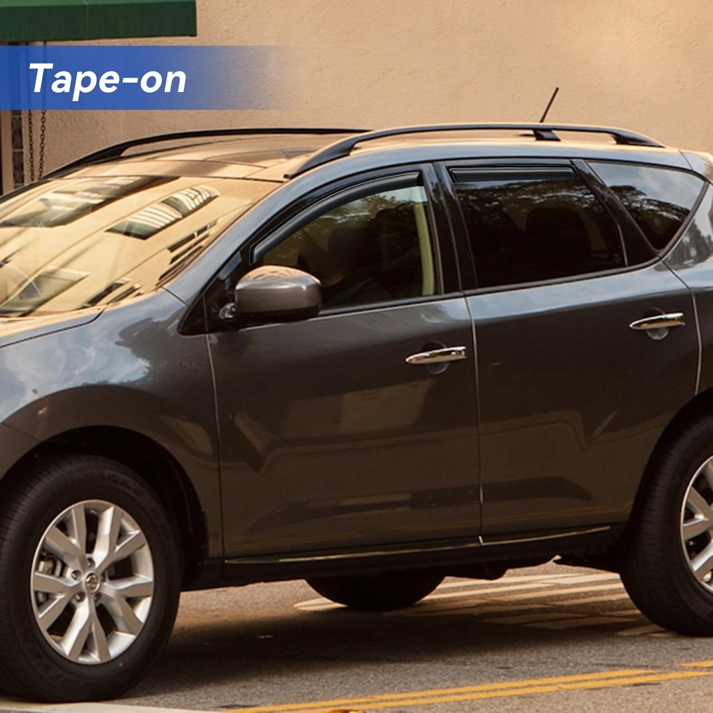 Window Visors Rain Guards Shield for 2009-2014 Nissan Murano, Out-Channel Window Vent Wind Deflectors Visors Shades for 09-14 Murano