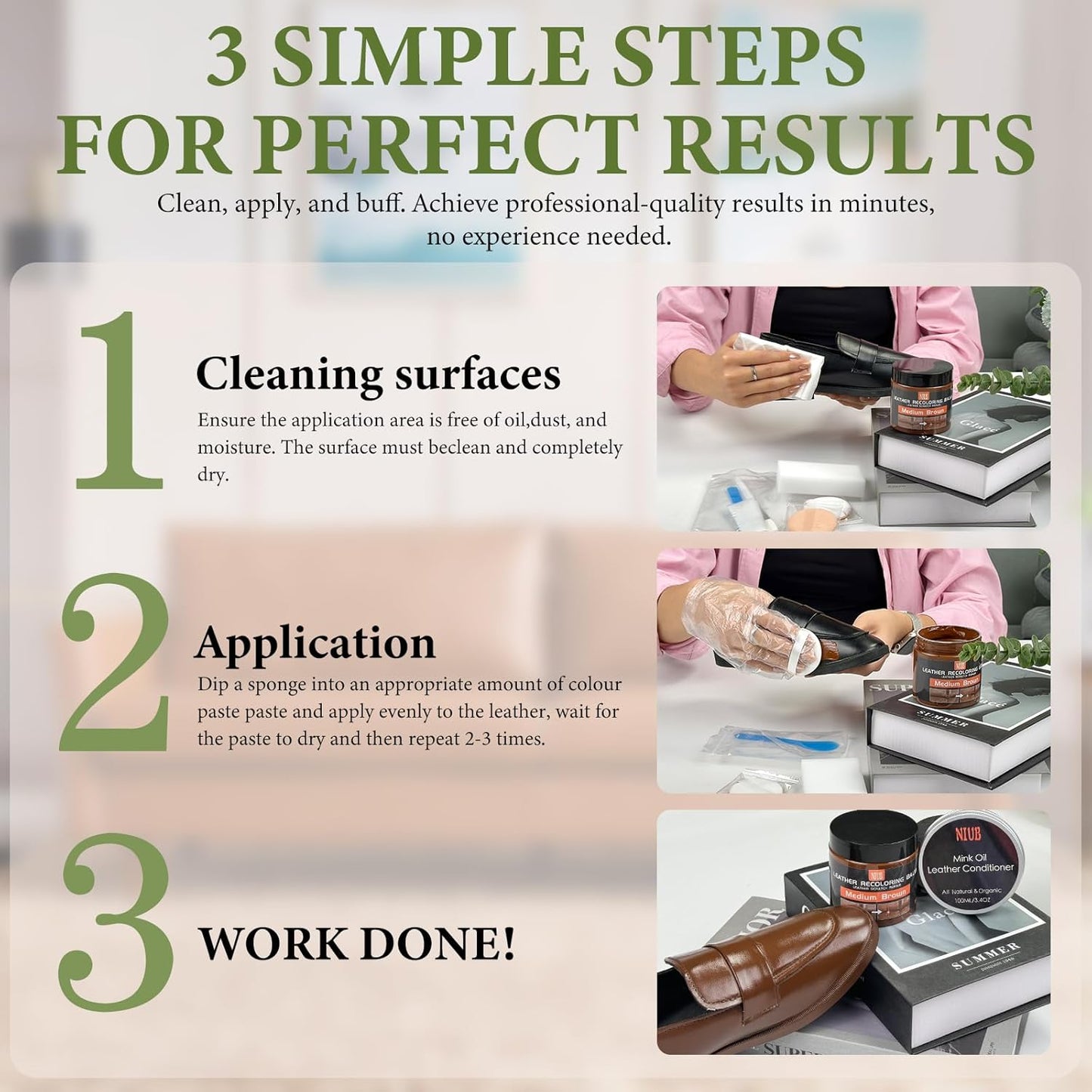 Leather Recoloring Balm Leather Color Restorer Scratch Repair Leather Paint for Furniture Couches Car Seats Shoes Bags Leather Dye and Scratched Leather with Leather Conditioner - Maroon