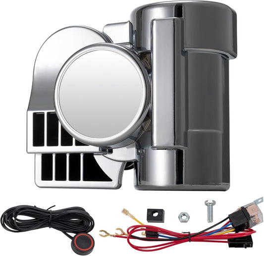 Car Horn Upgrade - 150DB Air Horn Kit for Motorcycle, Truck, Boat, & Pickup - 12V Train Horn with button, Compatible with motorbike
