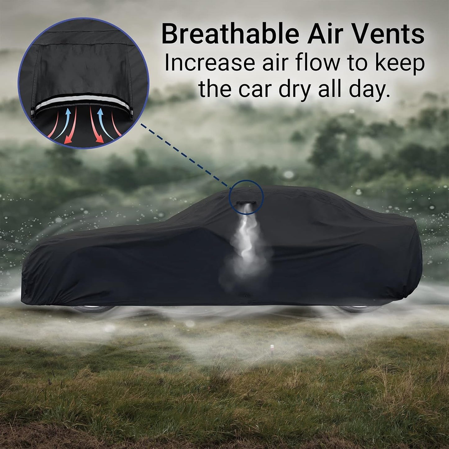 iCarCover Custom Car Cover for 1964-1968 Ford Mustang Waterproof All Weather Rain Snow UV Sun Protector Full Exterior Indoor Outdoor Car Cover (Stripe - Black/Red)