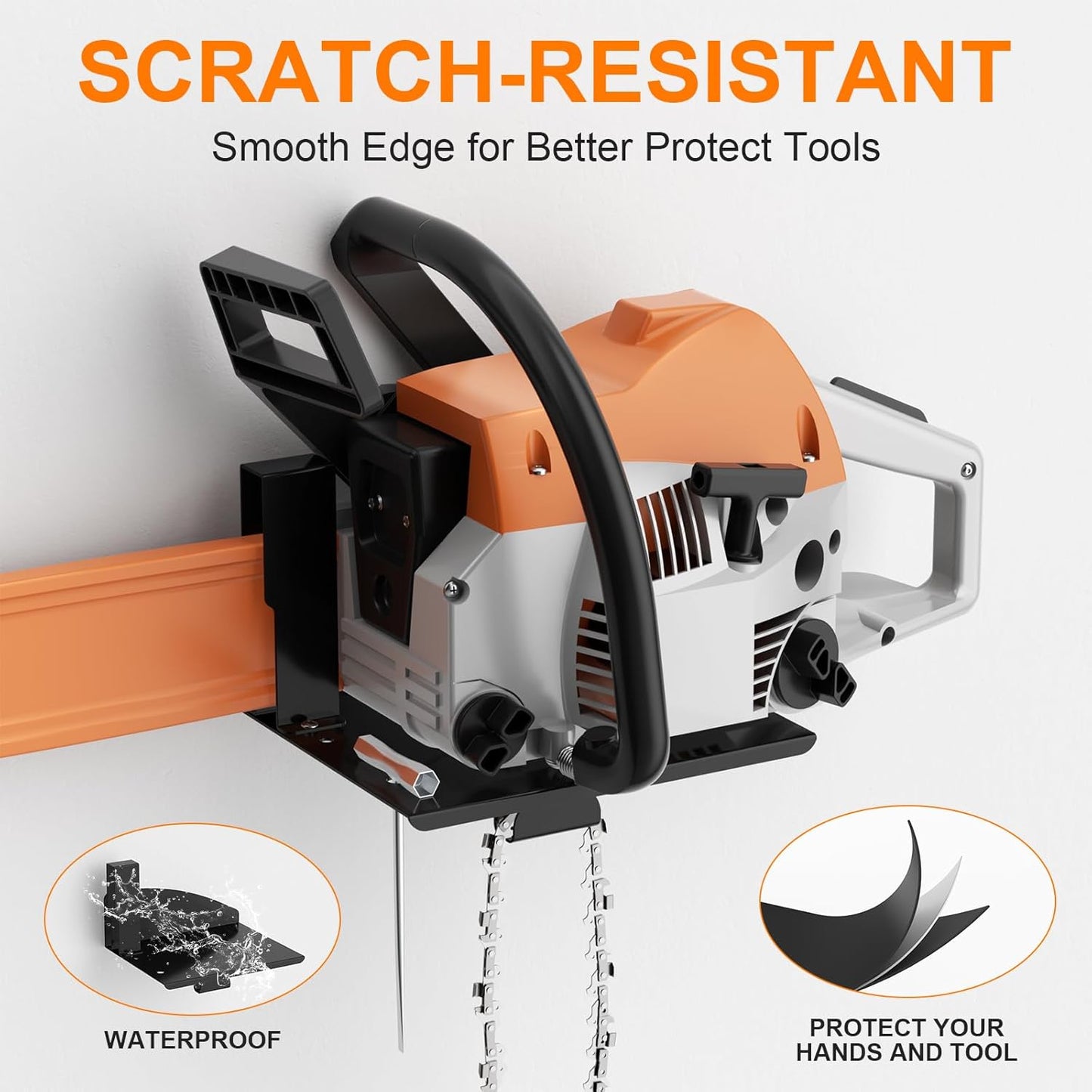 Chainsaw Holder, Chainsaw Wall Mount Compatible with Stihl MS250, MS251, MS170, MS171, MS172 Heavy Duty Chainsaw Rack Garage Storage Holder Chain Saw Display, Black