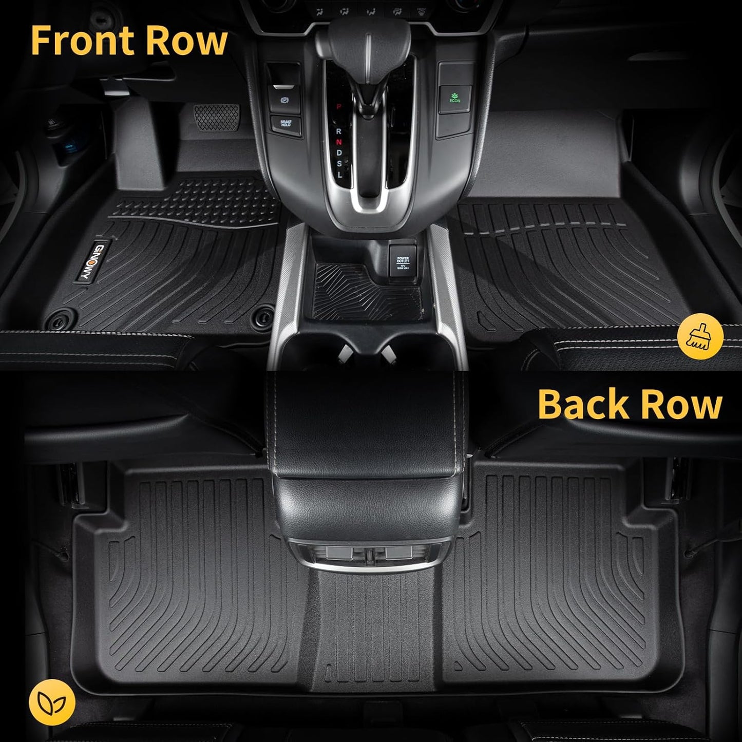 GINOWY-Floor Mats & Cargo Liner for Dodge Grand Caravan 2011-2021(Only for 7 Passenger), TPE All Weather Car Floor Mats Grand Caravan Cargo Liner Trunk Mat Trunk Liner for Grand Caravan Accessories