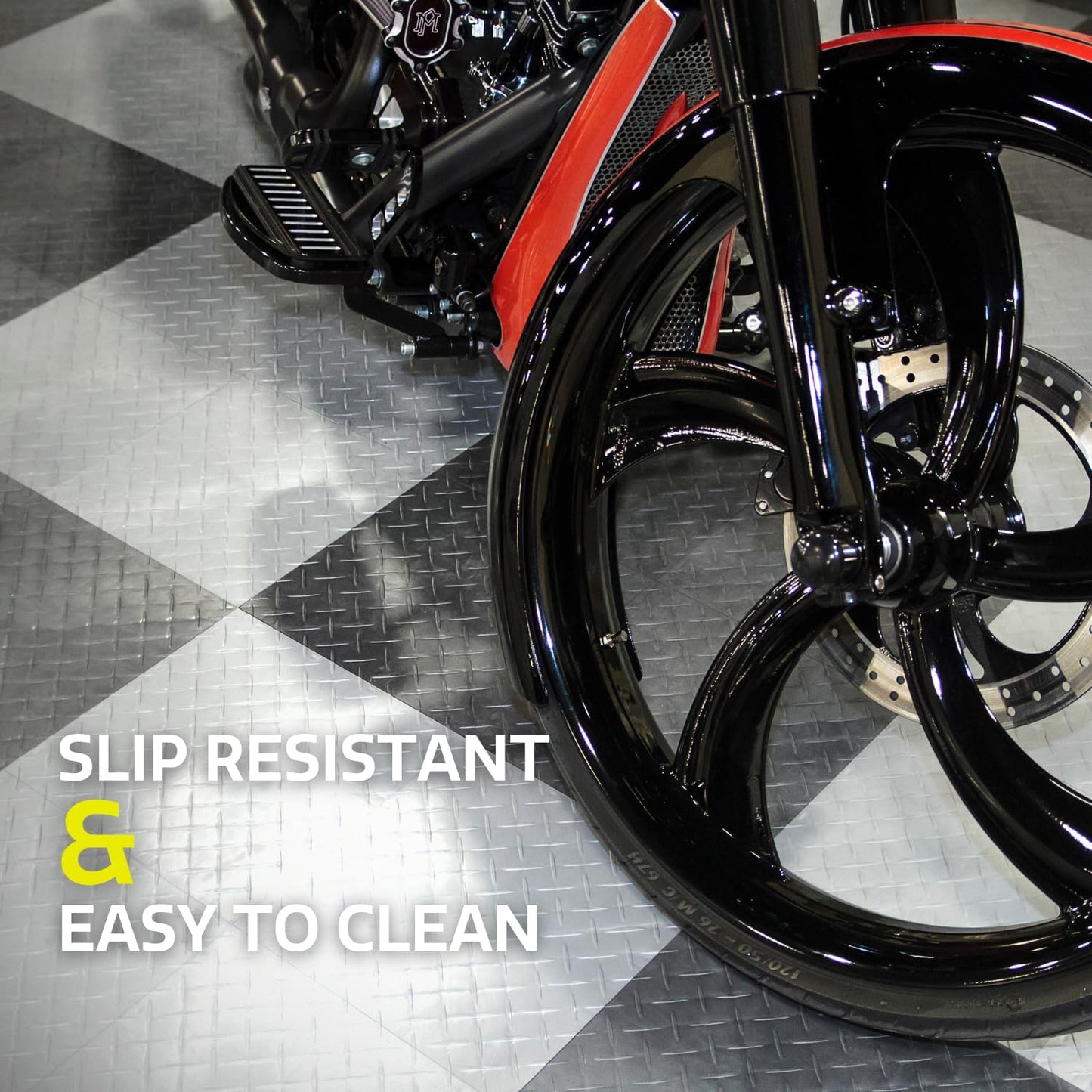 Big Floors RaceDeck Diamond Plate Design, Durable Interlocking Modular Garage Flooring Tile (Alloy, 24 Pack of 12 x 12" Tiles)