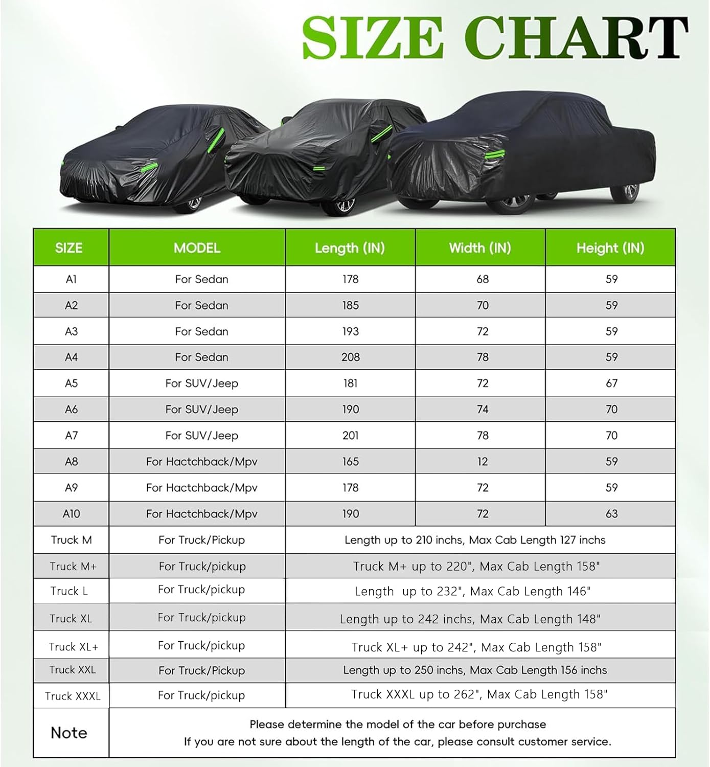 KouKou Car Cover Waterproof All Weather, 7 Layers Outdoor Car Covers for Automobiles with Zipper, Universal Fit Hatchback Subaru Impreza,Mazda 3,VW Golf, BMW X2, ect. (Length to164-178 inch)