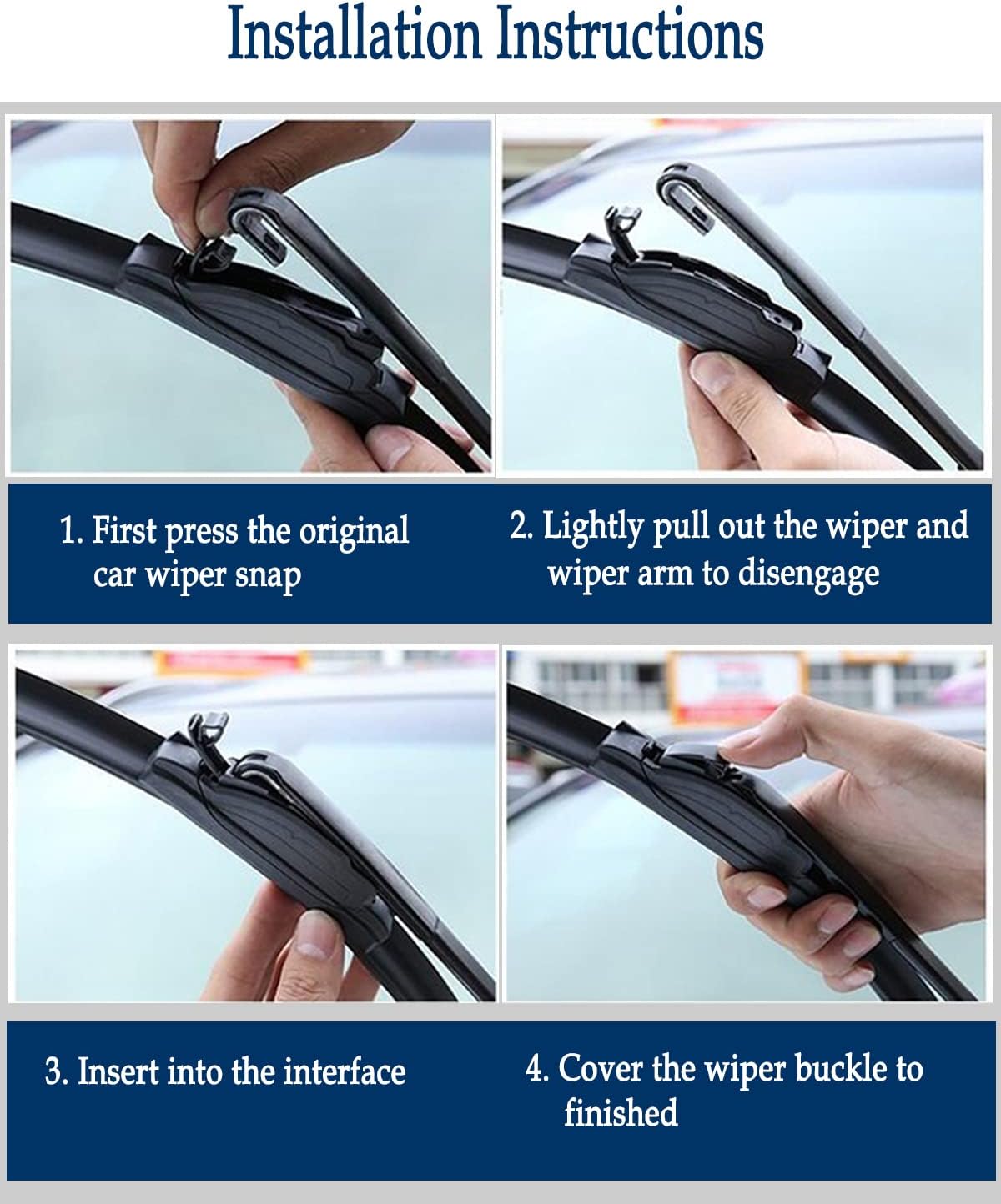 3Pcs Windshield Wiper Blades for Mini Cooper R56 2007-2012, R50 R53 2005-2006, F55 F56 2014-2022, Original Equipment Automotive Replacement Windshield Wiper Blades- 19"/18"/10L" (Pack of 3) J- HOOK